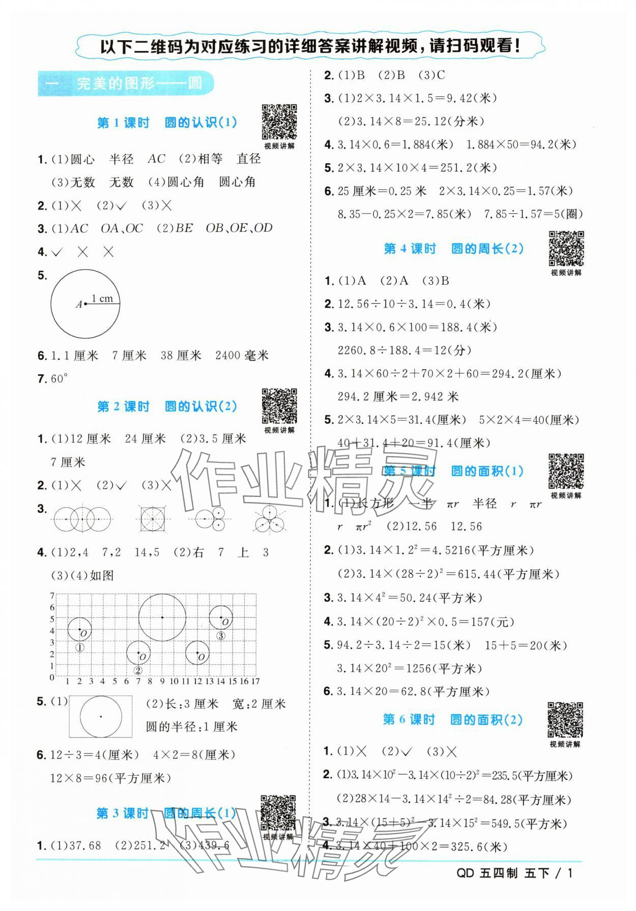 2024年陽光同學(xué)課時(shí)優(yōu)化作業(yè)五年級(jí)數(shù)學(xué)下冊(cè)青島版五四制 參考答案第1頁