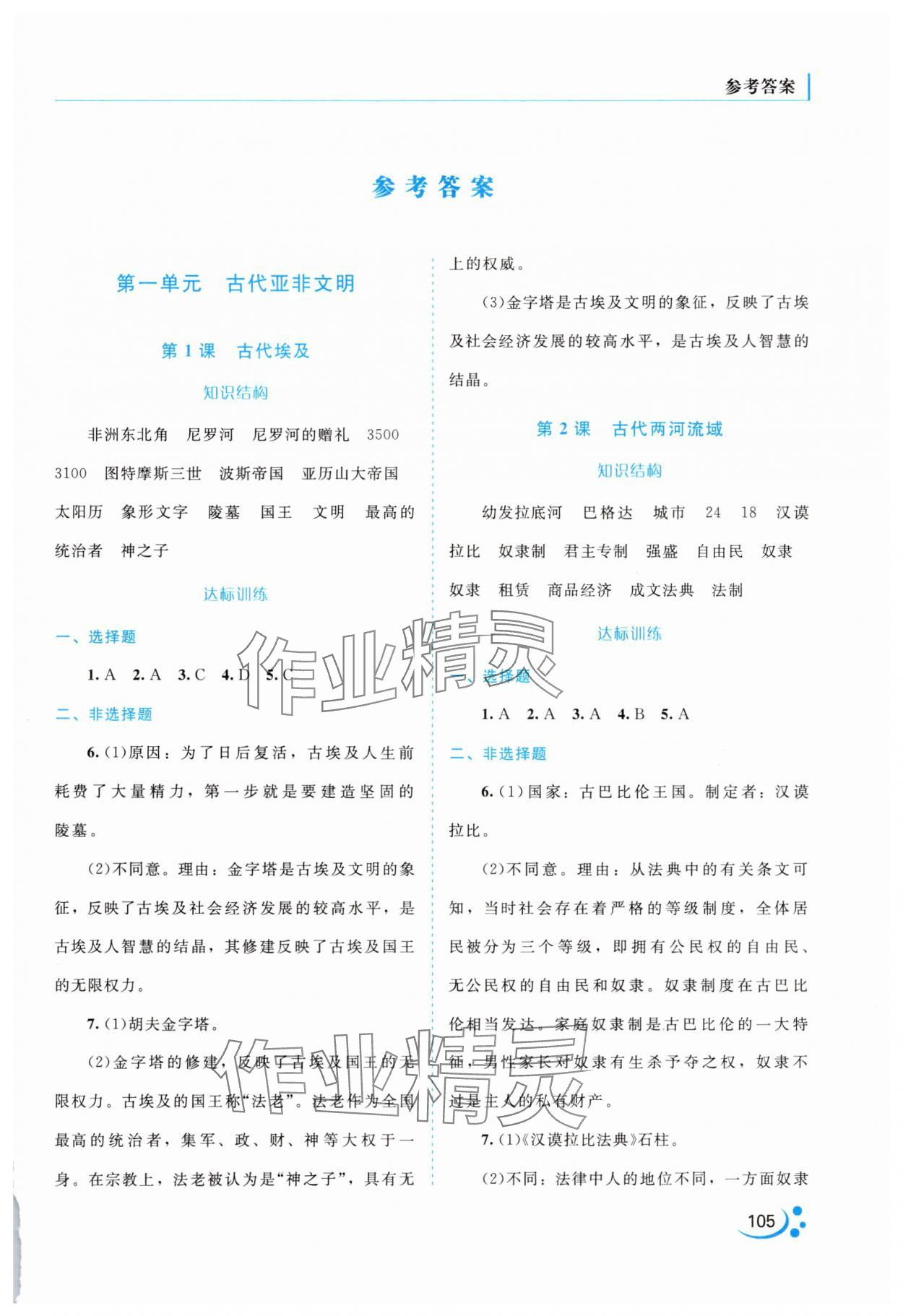 2025年新课程复习与提高九年级历史上册人教版 第1页