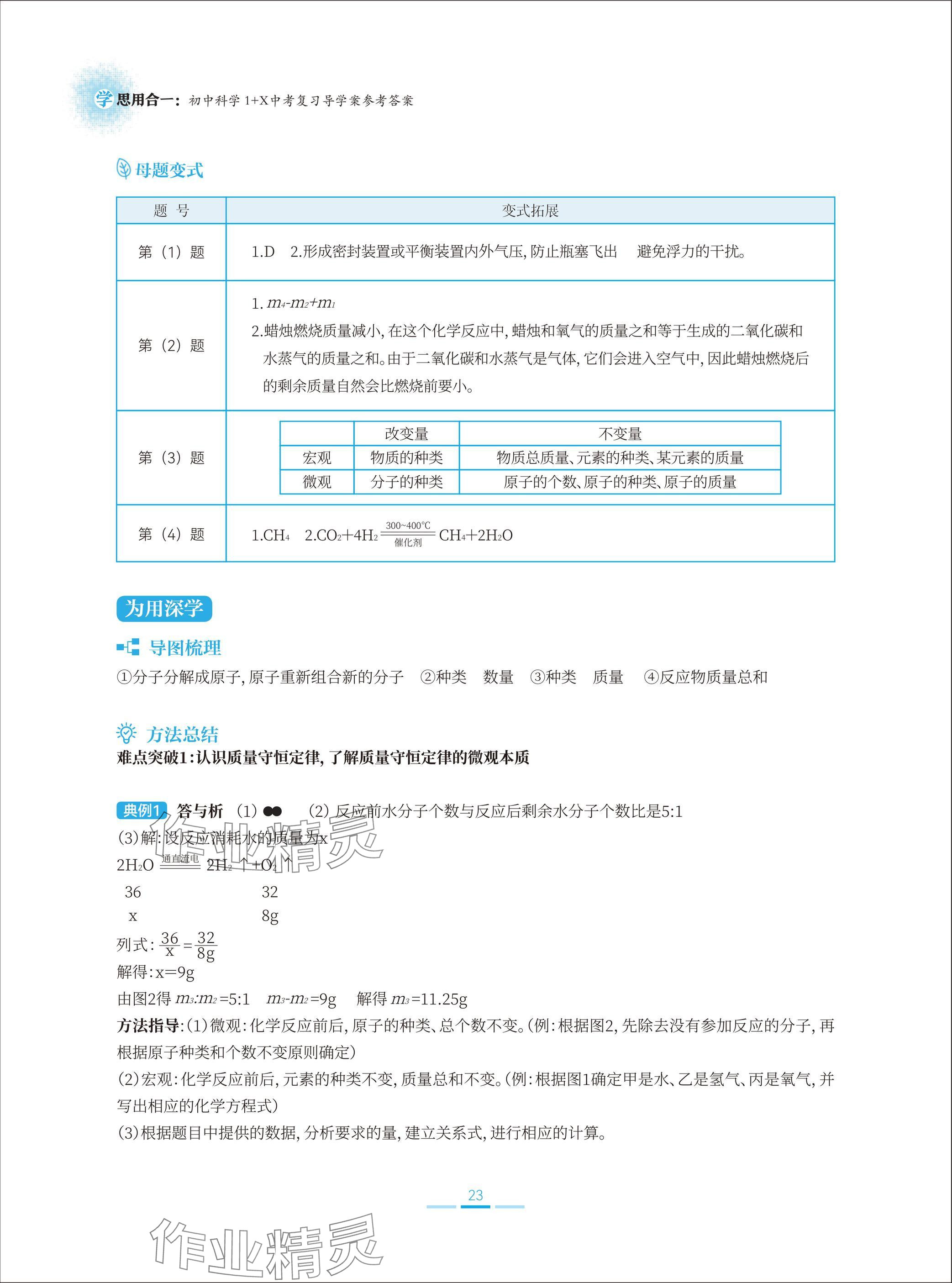 2025年學(xué)思用合一初中科學(xué)1加X(jué)中考復(fù)習(xí)導(dǎo)學(xué)案 參考答案第23頁(yè)