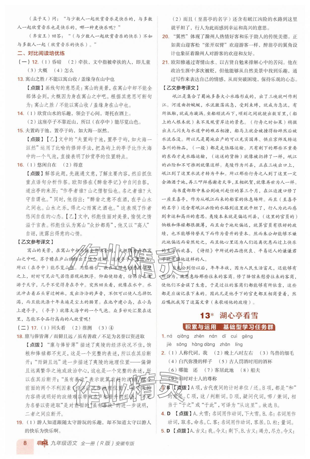 2025年综合应用创新题典中点九年级语文全一册人教版安徽专版 第8页