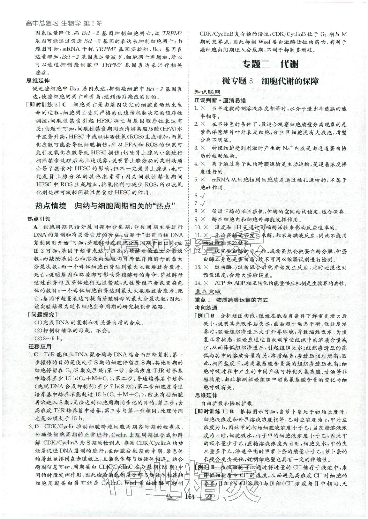 2026年高中总复习导与练高中生物&nbsp;参考答案第4页