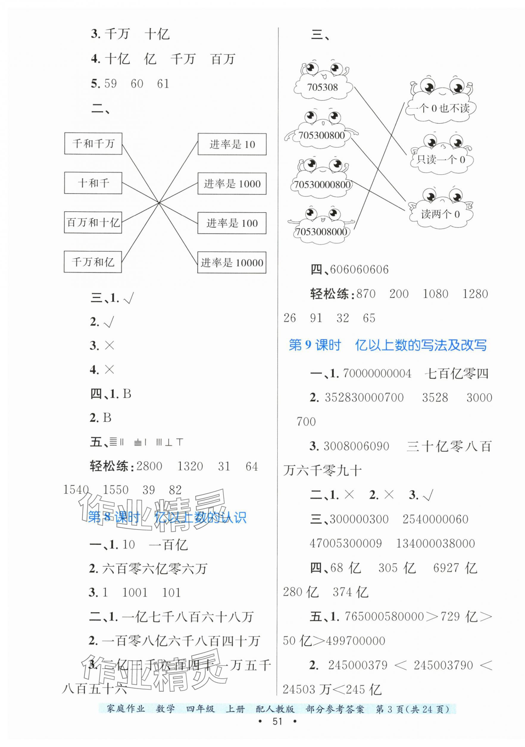 2025年家庭作业四年级数学上册人教版 第3页