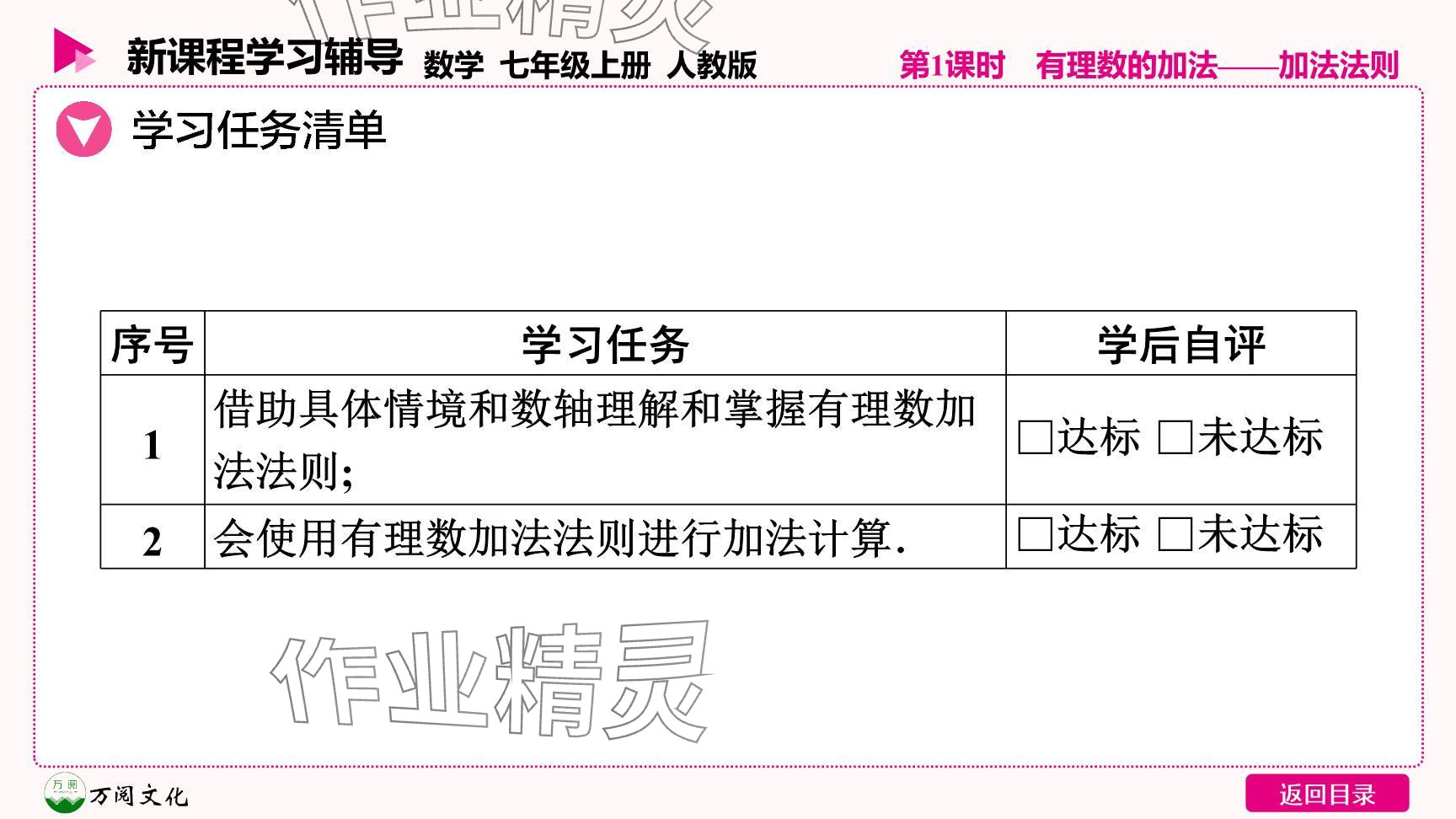 2024年新课程学习辅导七年级数学上册人教版 参考答案第2页