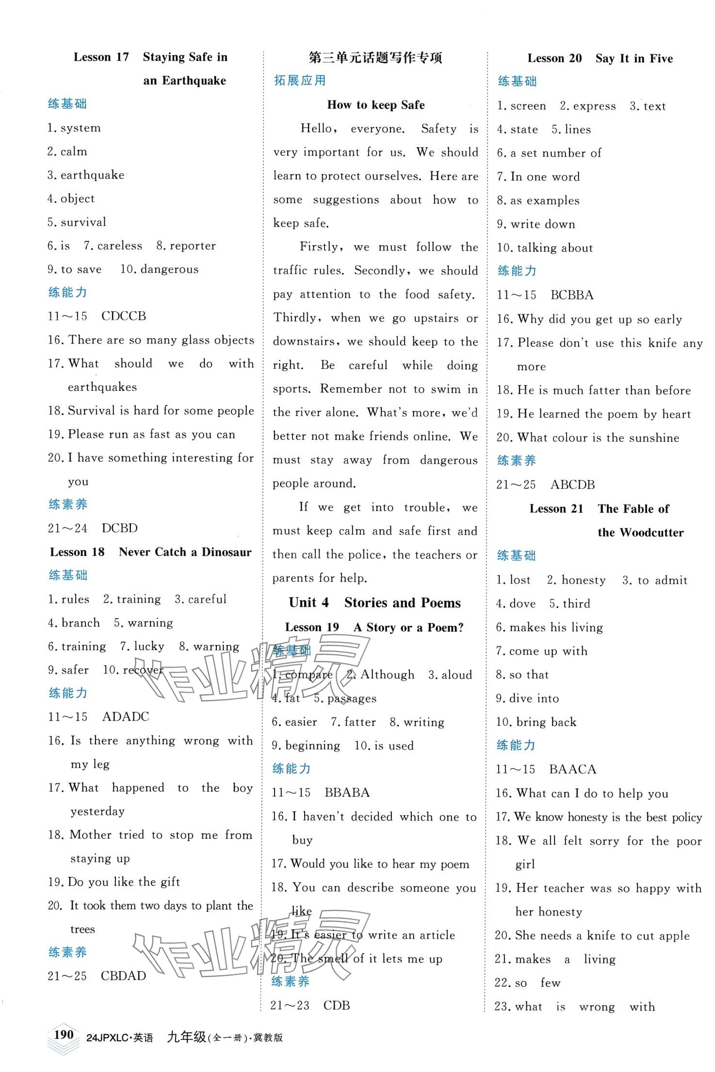 2024年金牌學練測九年級英語全一冊冀教版 第4頁