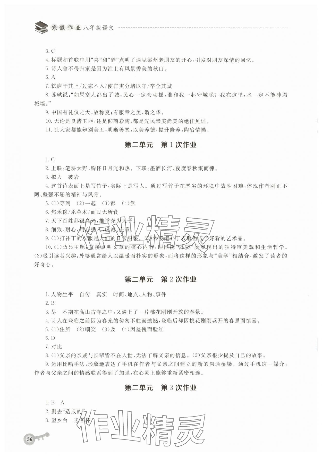 2025年寒假作業(yè)華中科技大學(xué)出版社八年級(jí)語文人教版 第2頁