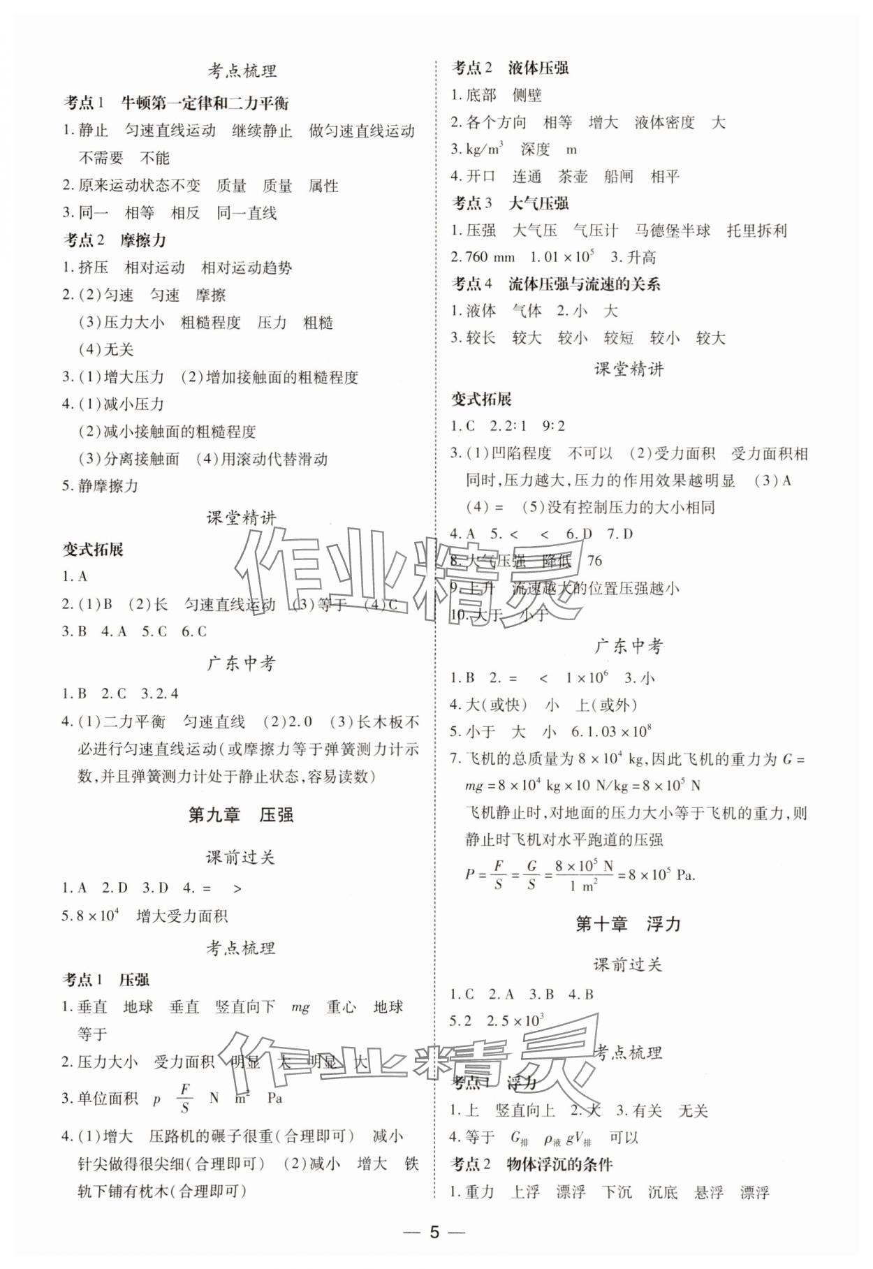 2025年南方新課堂初中畢業生學業考試指導書物理 第5頁