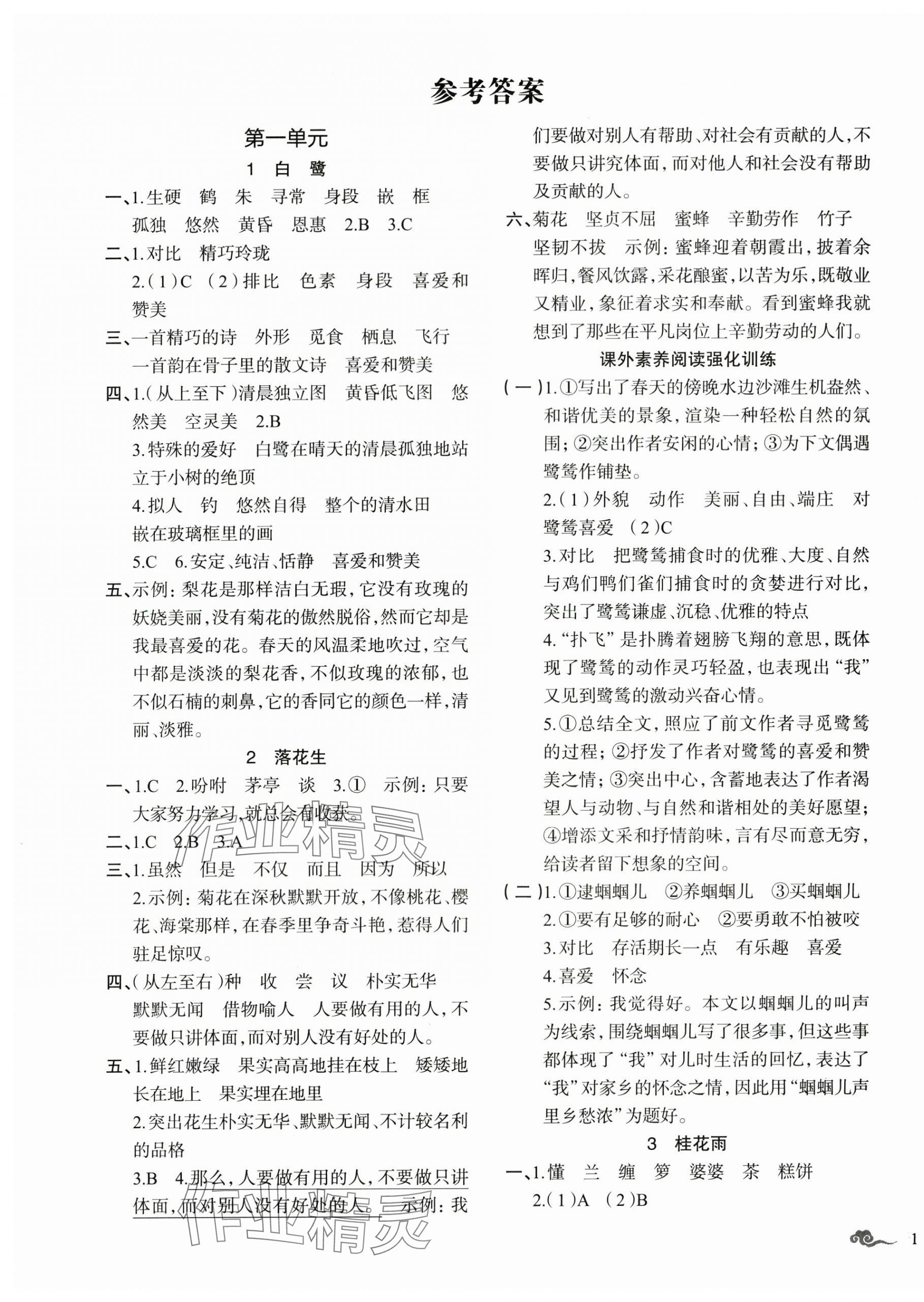2025年顶尖课课练五年级语文上册人教版贵州专版 第1页