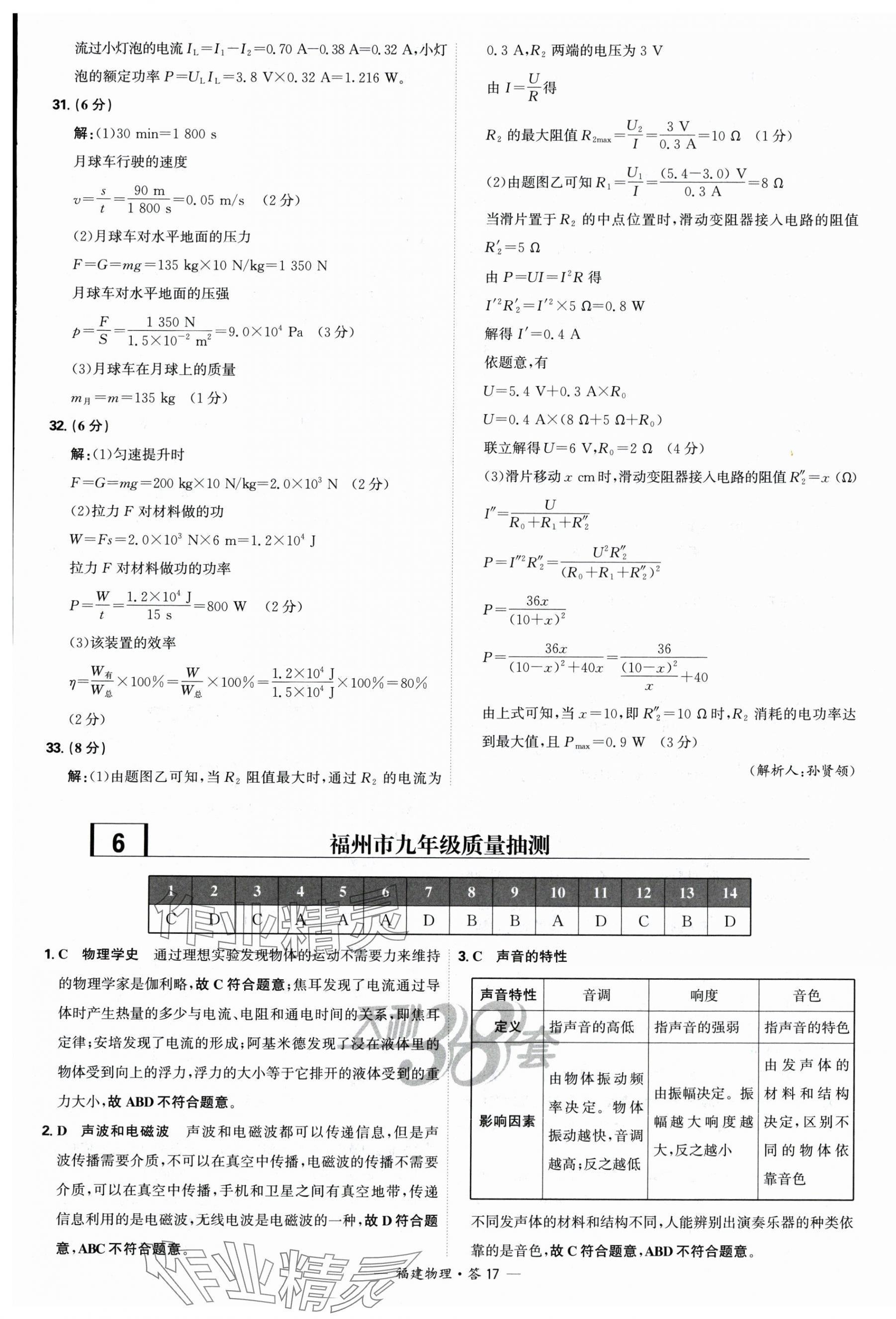 2025年天利38套中考試題精選物理福建專版 第17頁