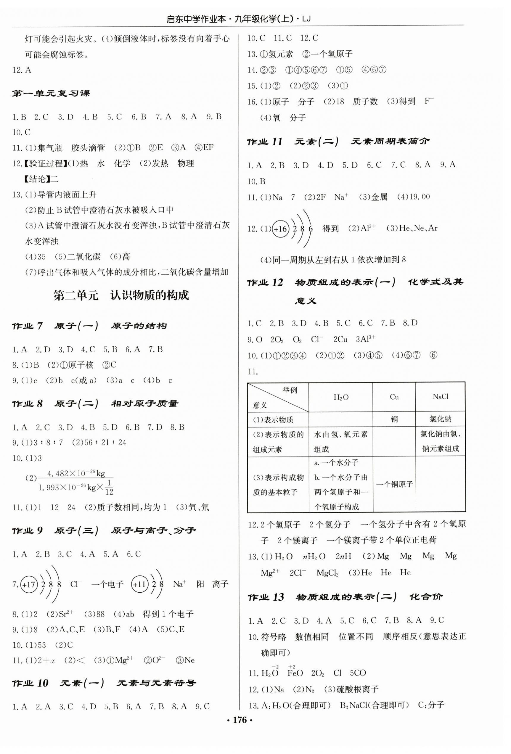 2025年启东中学作业本九年级化学上册鲁教版宿迁专版 第2页