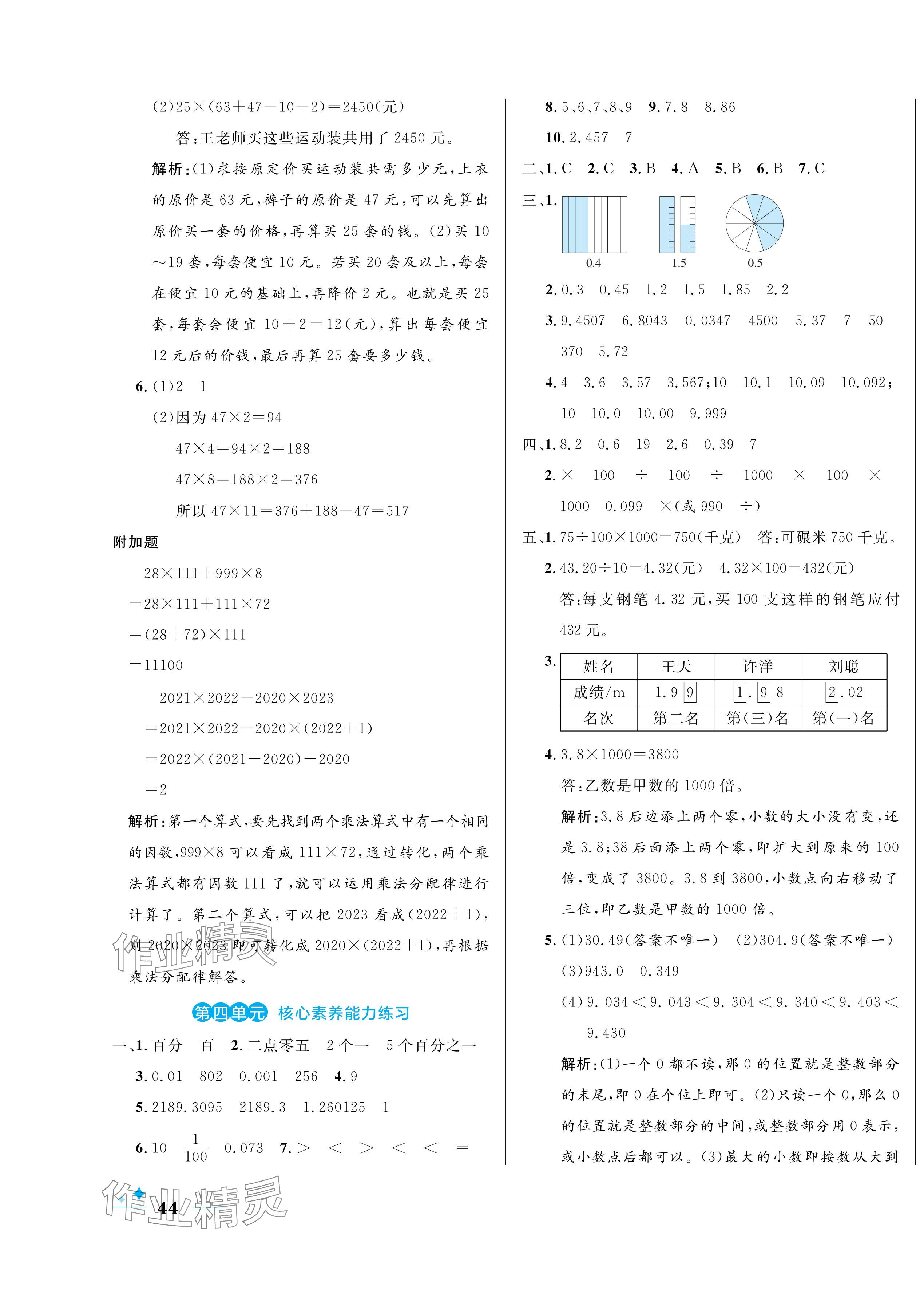 2024年黃岡名卷四年級數(shù)學下冊人教版 第3頁