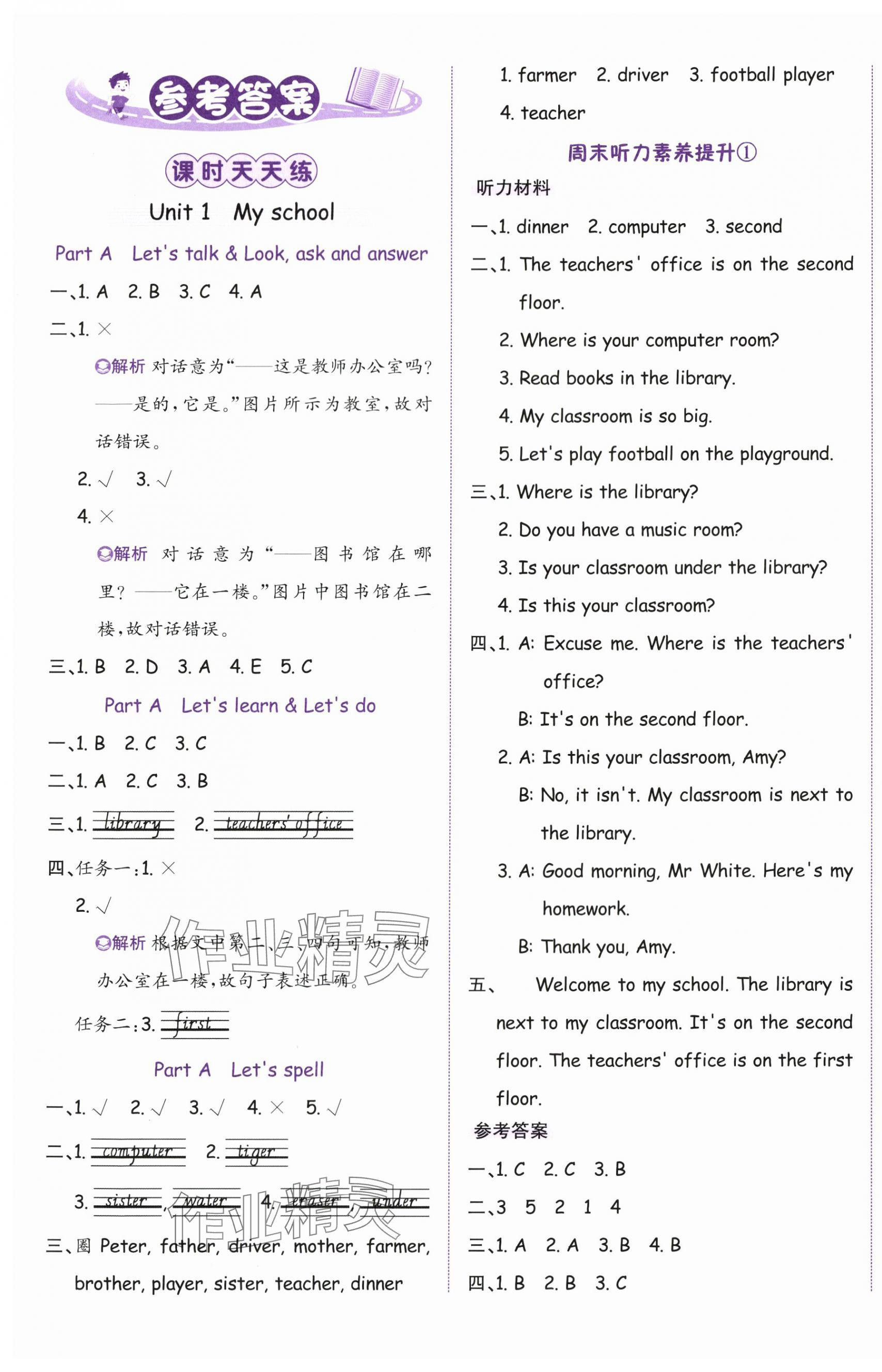 2024年奔跑吧少年四年級英語下冊 第1頁