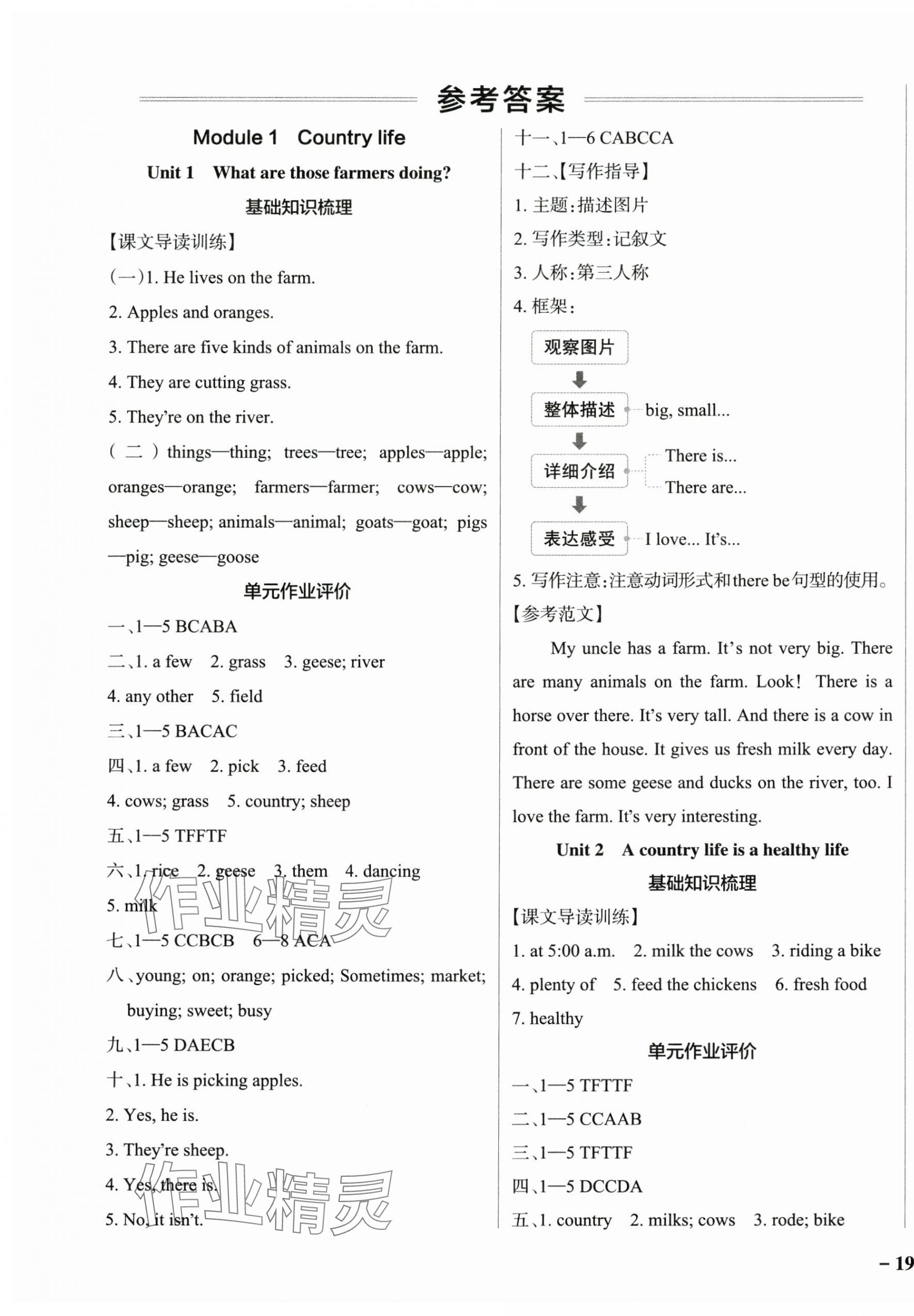 2024年小学学霸作业本六年级英语上册教科版广州专版 参考答案第1页