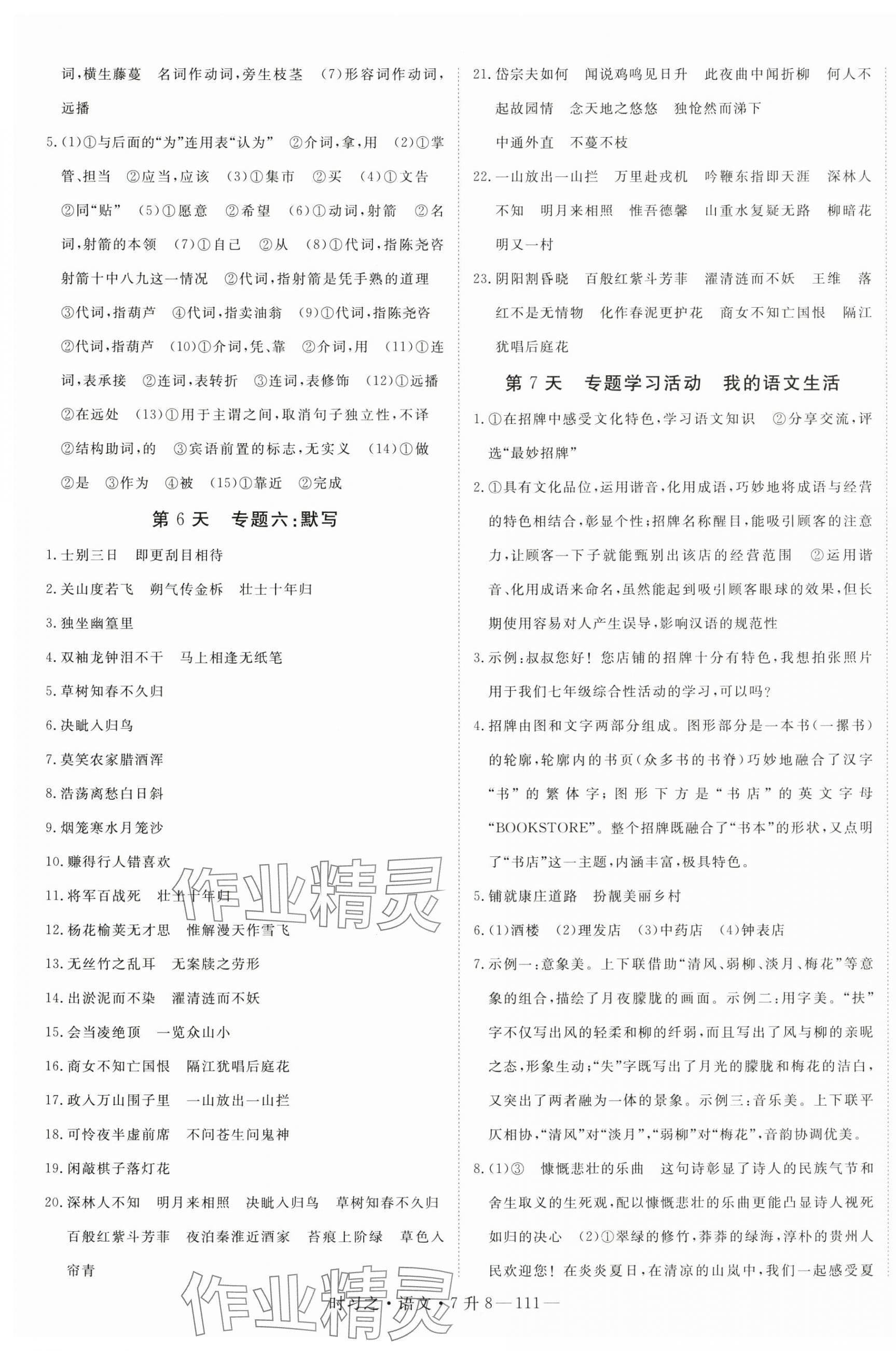 2025年時(shí)習(xí)之暑假銜接七年級(jí)語文人教版 第3頁