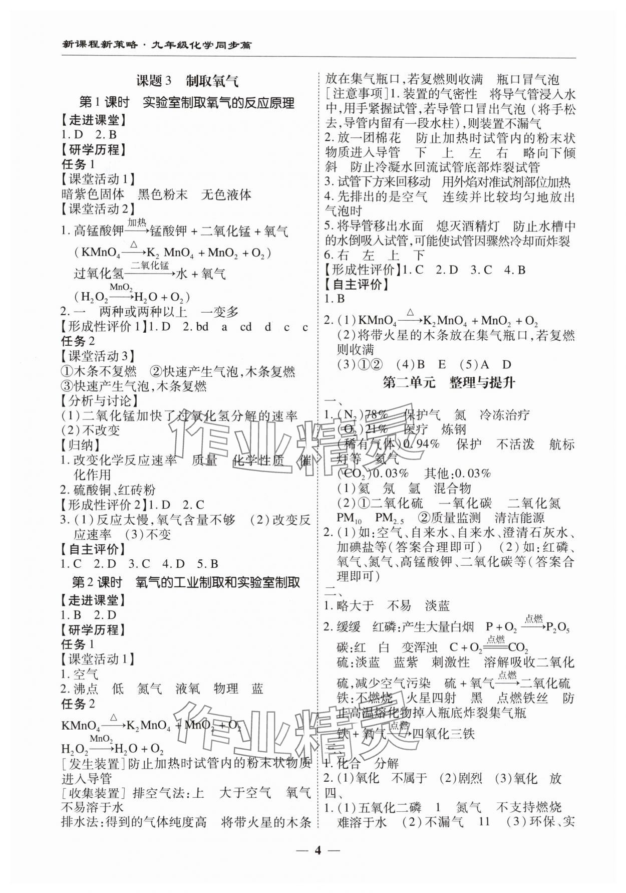 2024年新课程新策略复习篇九年级化学&nbsp;第4页