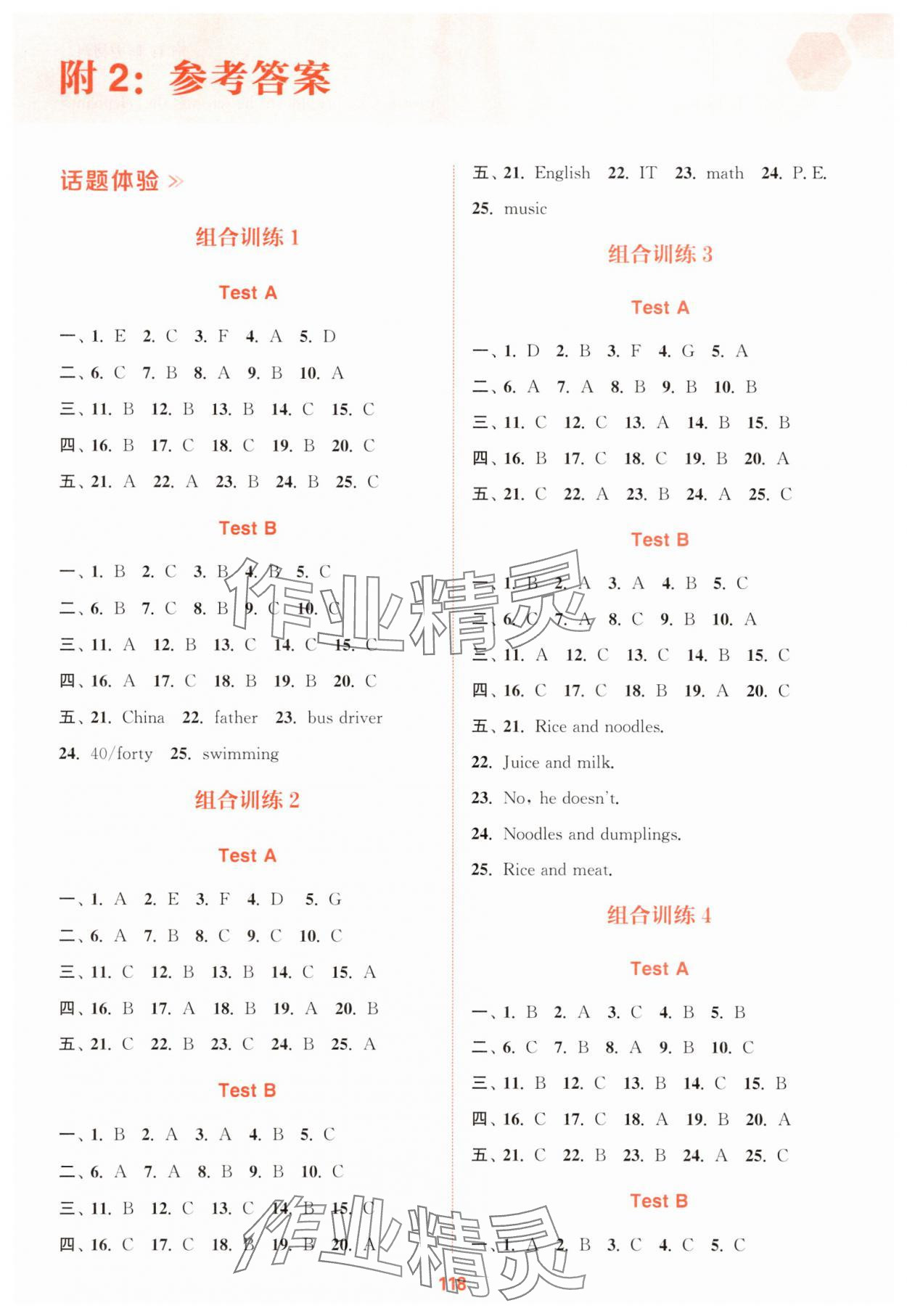 2025年通城学典初中英语听力组合训练七年级上册人教版 第1页