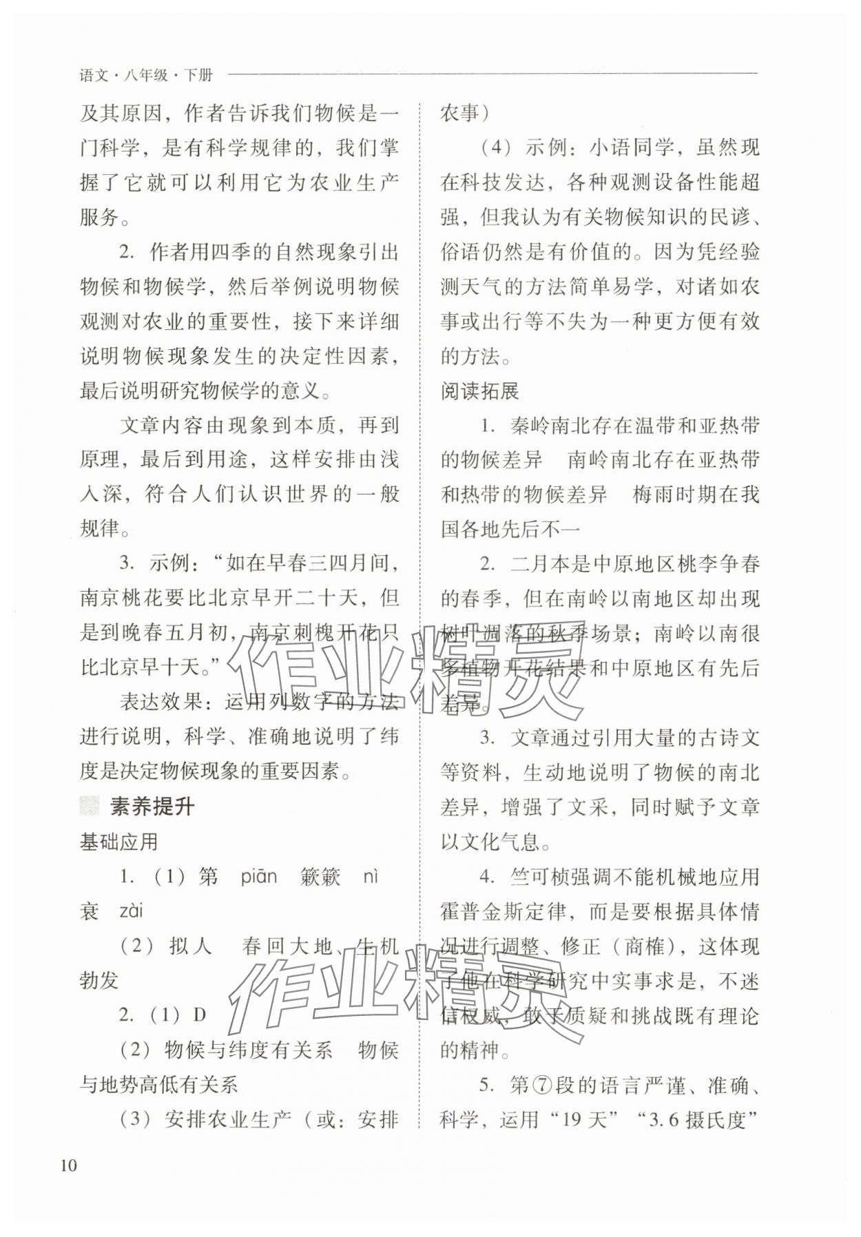 2025年新课程问题解决导学方案八年级语文下册人教版 第10页