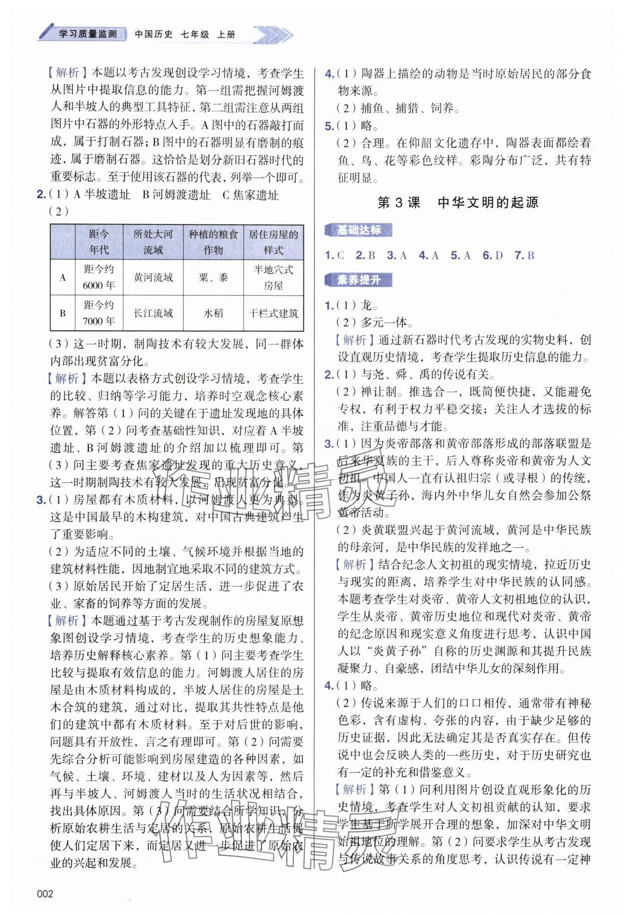 2025年学习质量监测七年级历史上册人教版 第2页
