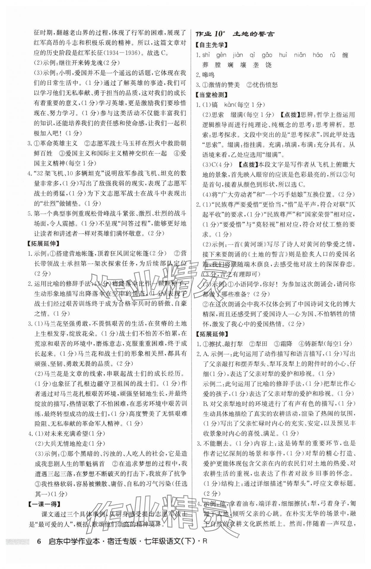 2025年啟東中學(xué)作業(yè)本七年級語文下冊人教版宿遷專版 第6頁