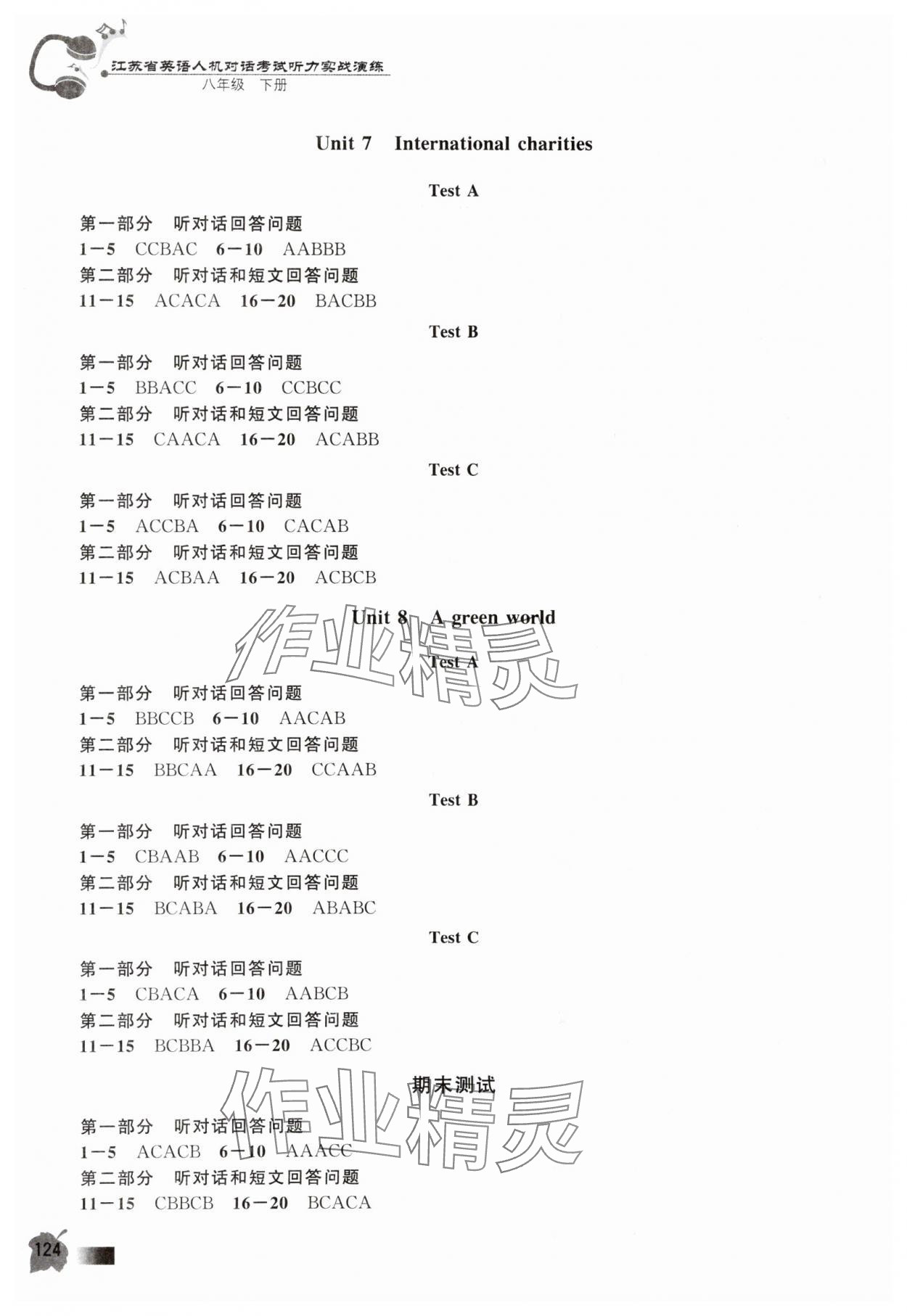 2024年人机对话考试听力实战演练八年级英语下册&nbsp;第4页