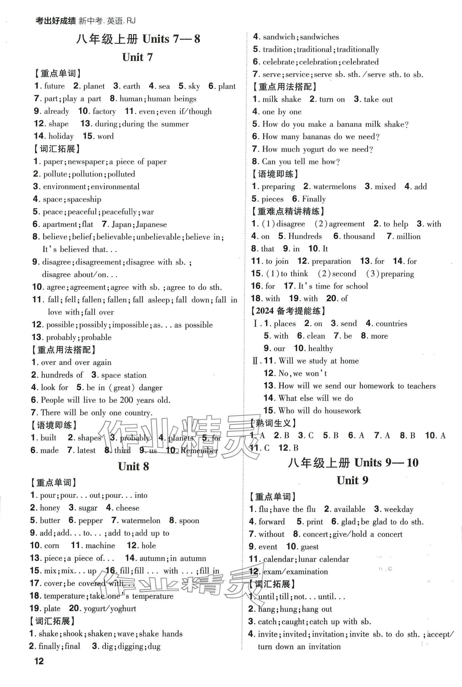 2024年考出好成績英語中考人教版河南專版 第12頁