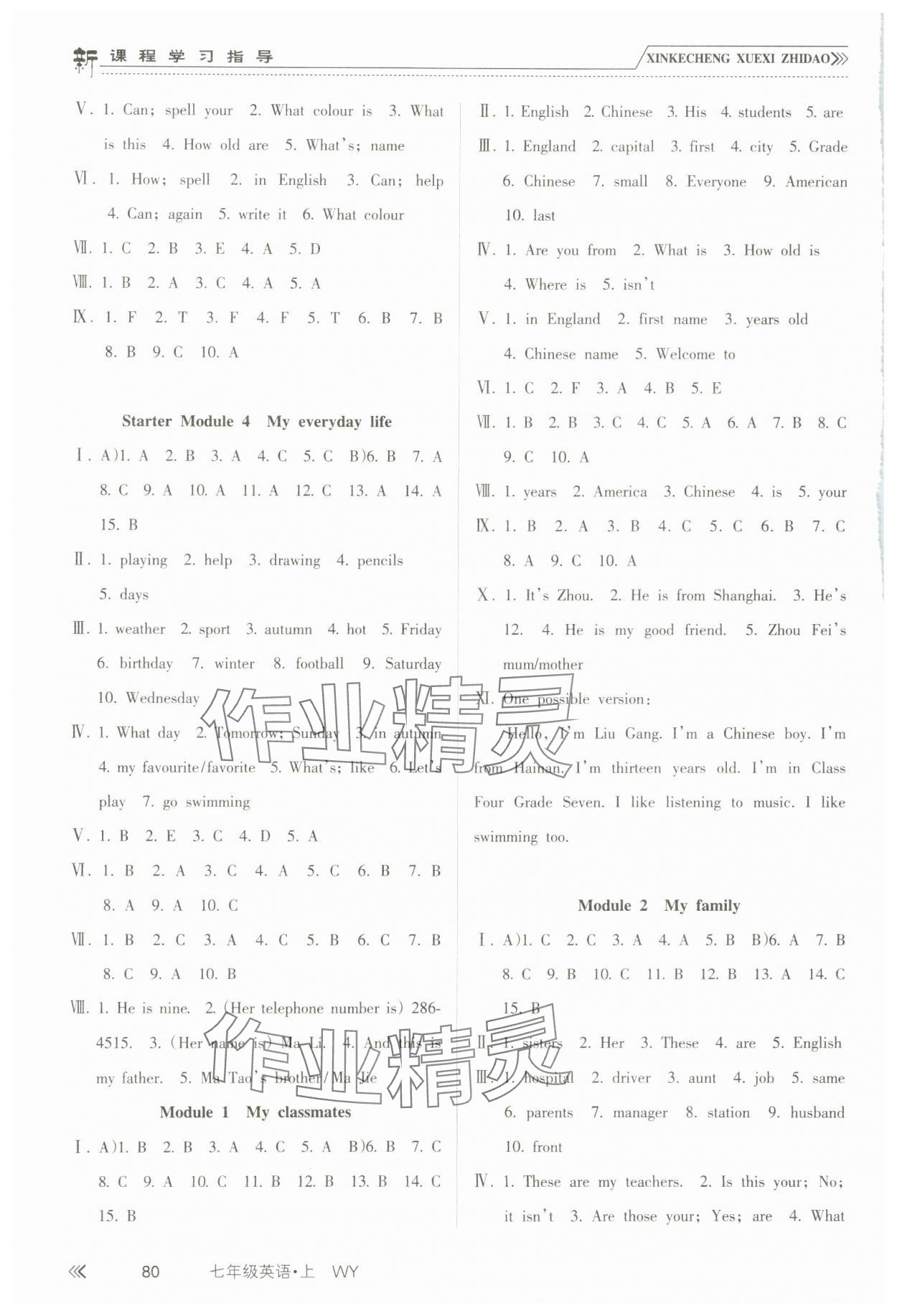 2023年新課程學(xué)習(xí)指導(dǎo)南方出版社七年級(jí)英語上冊(cè)外研版 第2頁