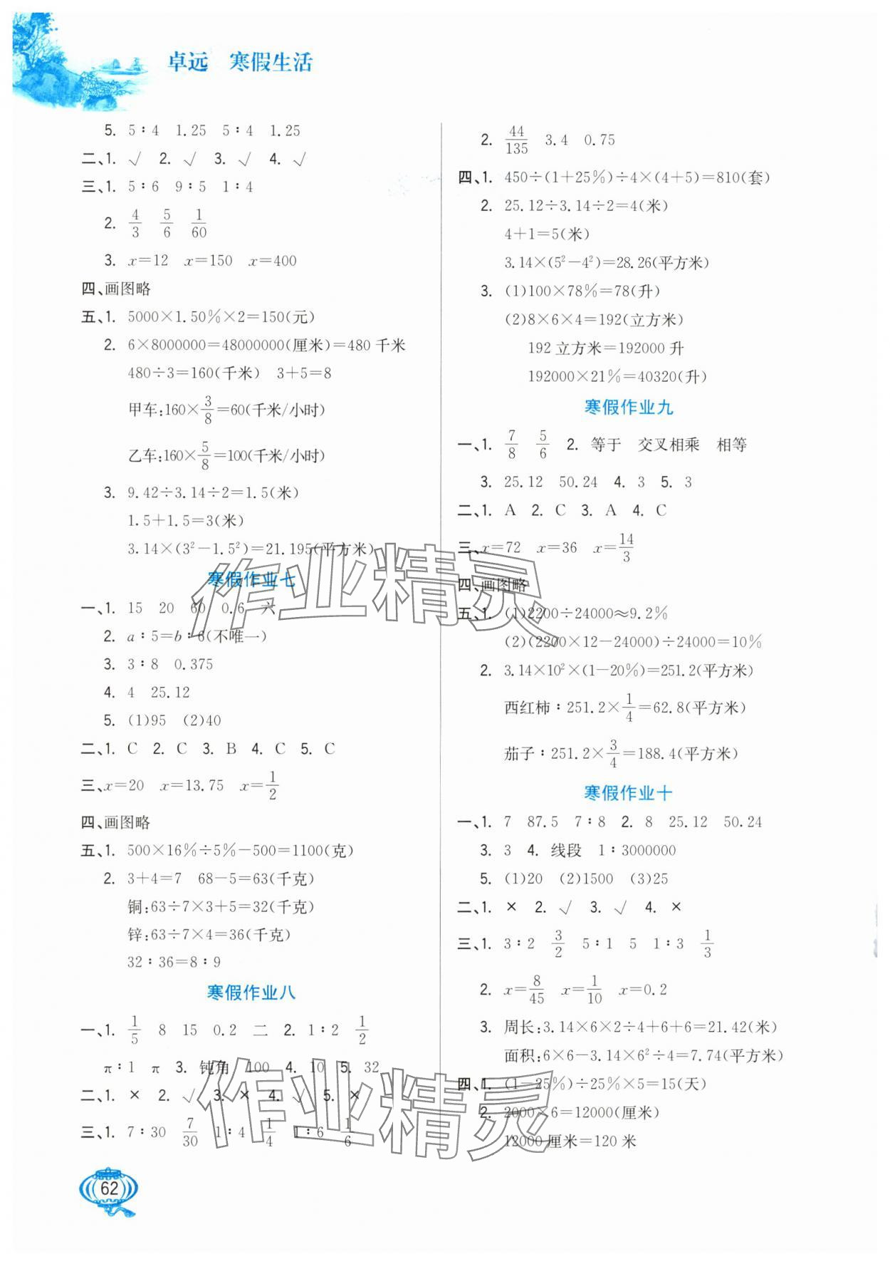 2025年寒假生活河北美術(shù)出版社六年級(jí)數(shù)學(xué)冀教版 第2頁