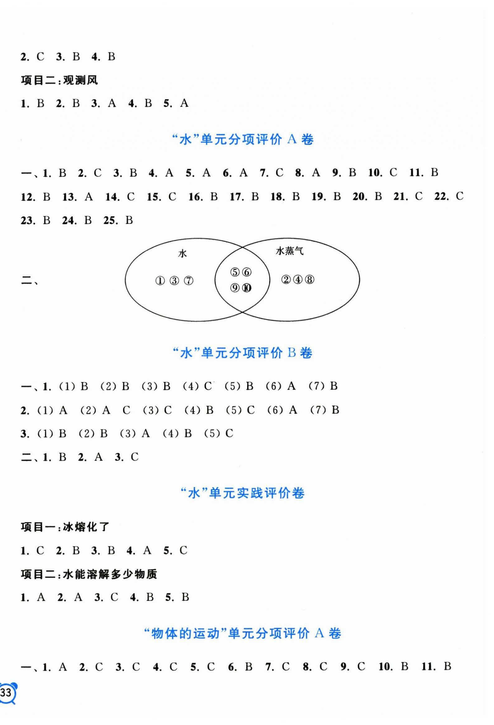 2025年单元加期末分项评价卷三年级科学上册教科版 参考答案第2页