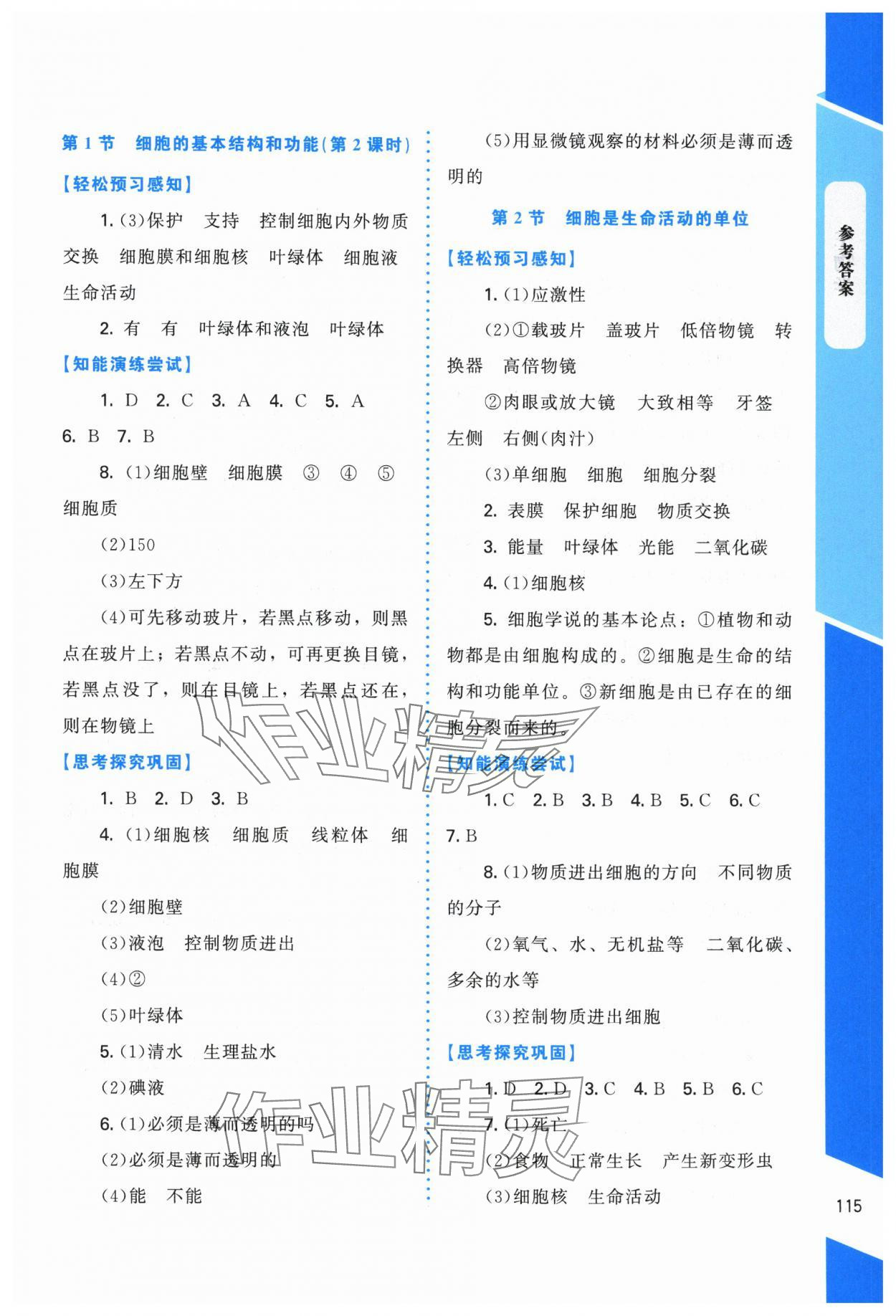 2025年課內課外直通車七年級生物上冊北師大版四川專版 第3頁