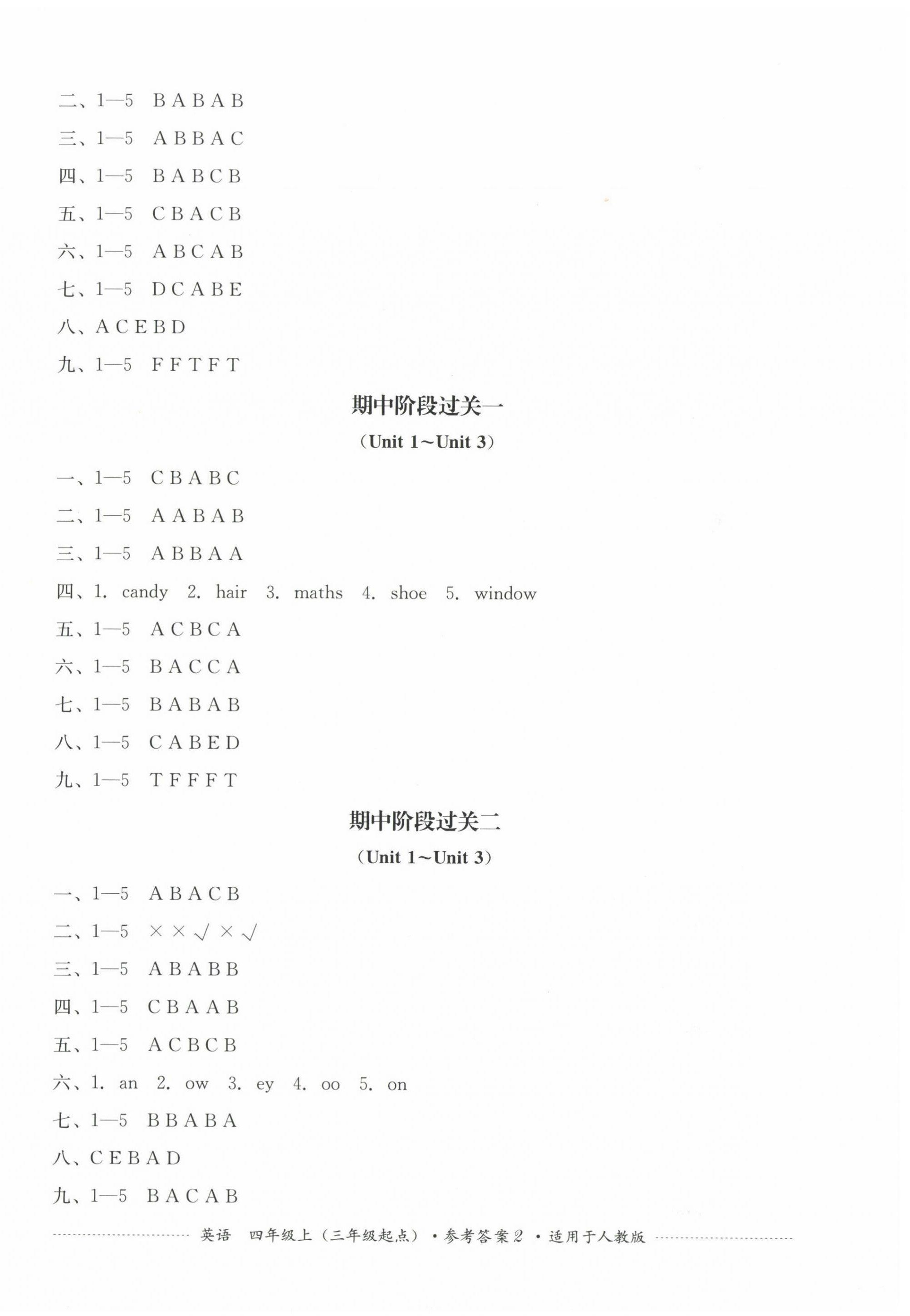 2024年过关清单四川教育出版社四年级英语上册人教版 第2页