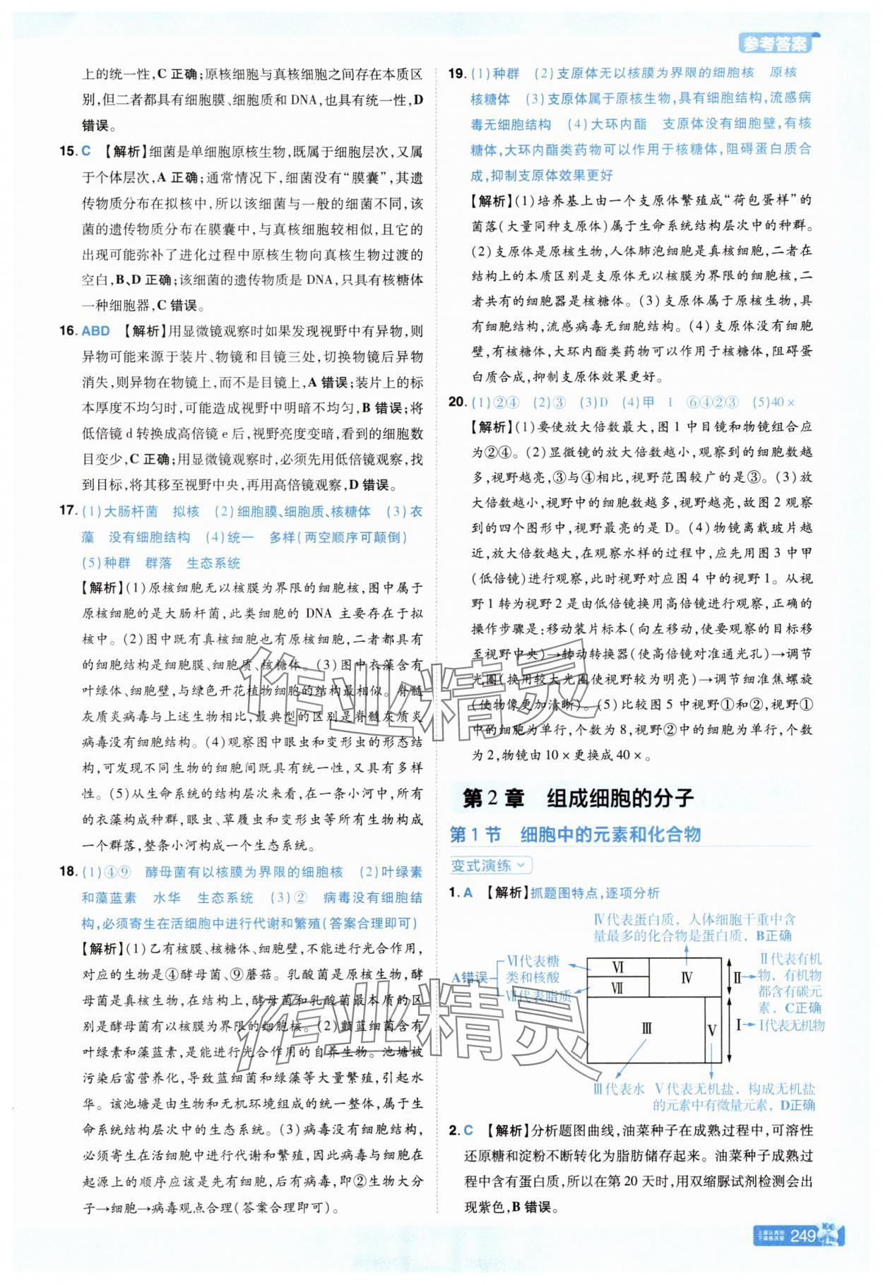 2025年教材幫高中生物必修1人教版 參考答案第4頁