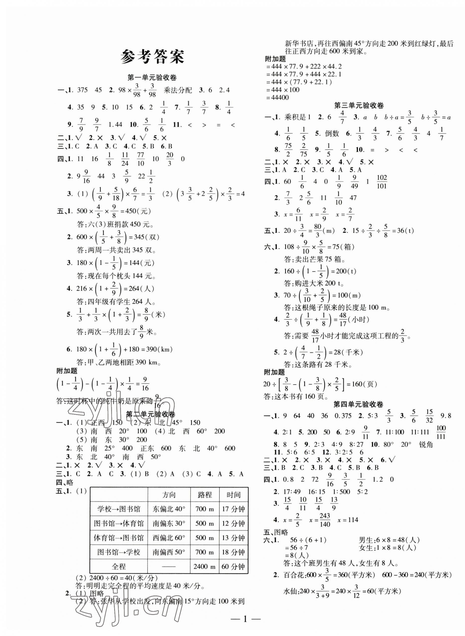 2023年本土卷六年級(jí)數(shù)學(xué)上冊(cè)人教版 第1頁(yè)