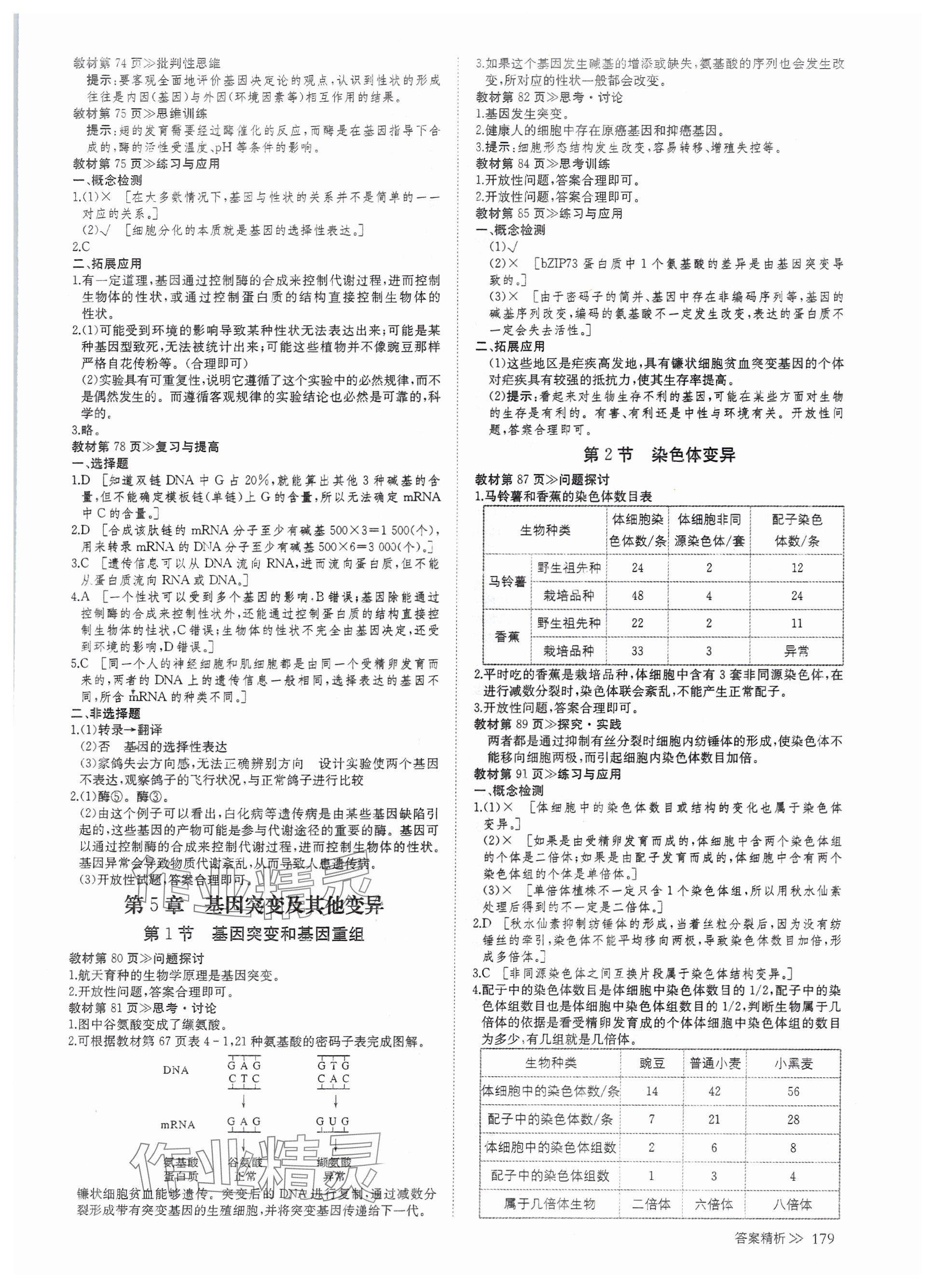 2025年創新設計高中生物必修2人教版 參考答案第6頁