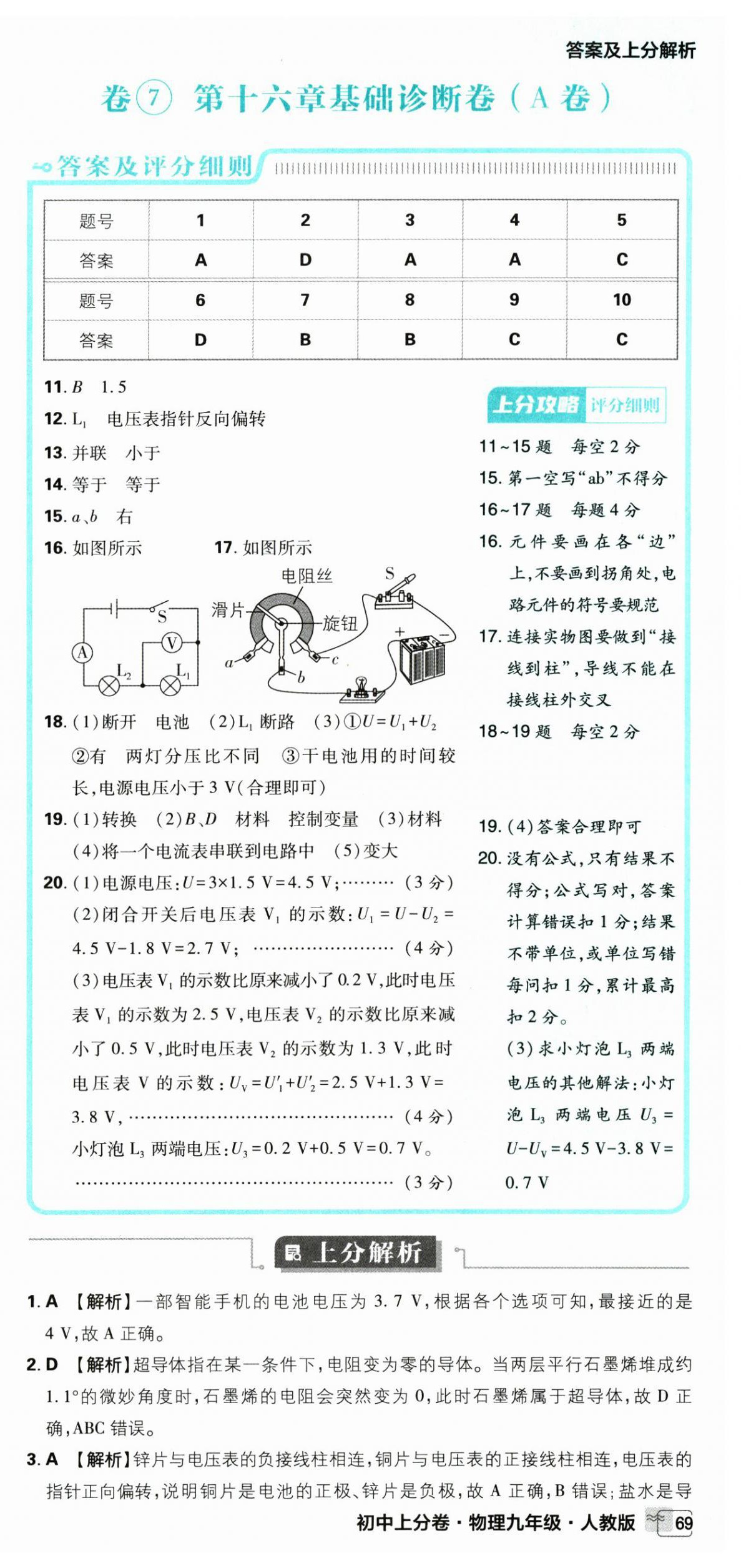 2025年初中上分卷單元診斷自查九年級(jí)物理全一冊(cè)人教版 第33頁