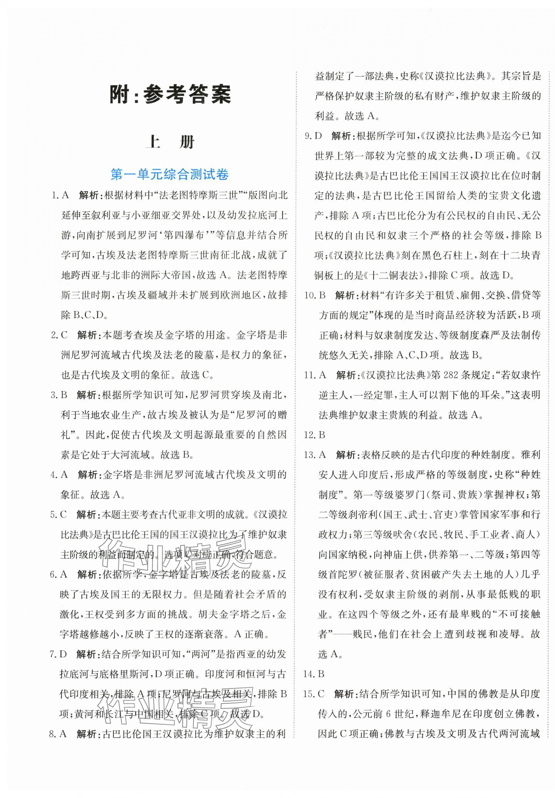 2025年新目标检测同步单元测试卷九年级历史上册人教版 第1页