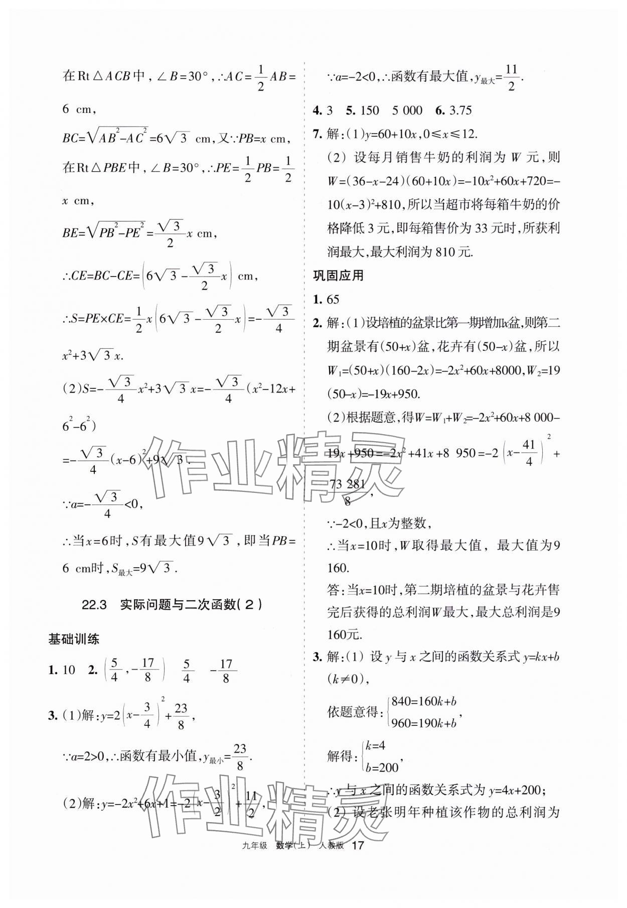 2023年學(xué)習(xí)之友九年級(jí)數(shù)學(xué)上冊(cè)人教版 參考答案第17頁