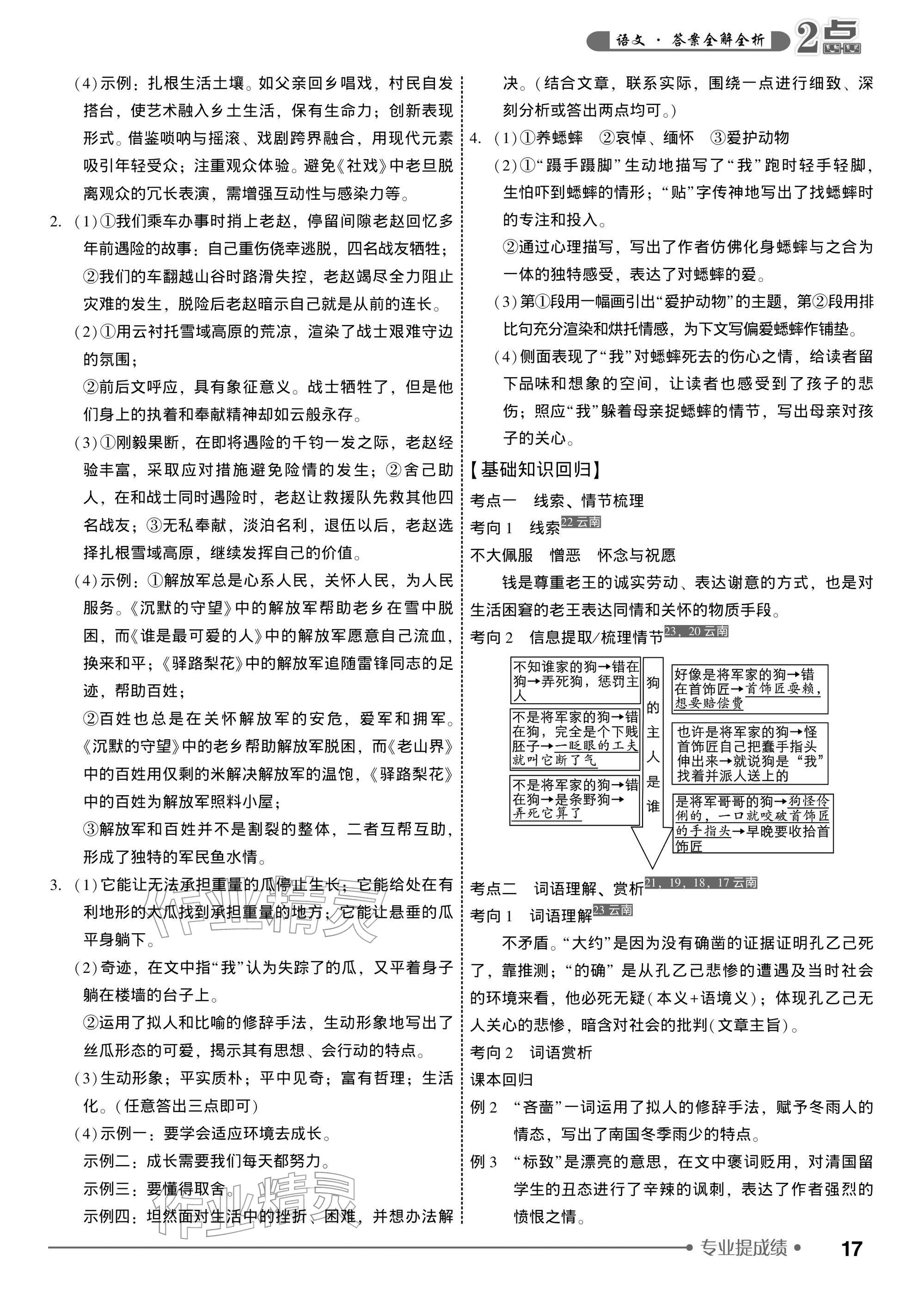 2026年2点备考案中考语文&nbsp;参考答案第17页