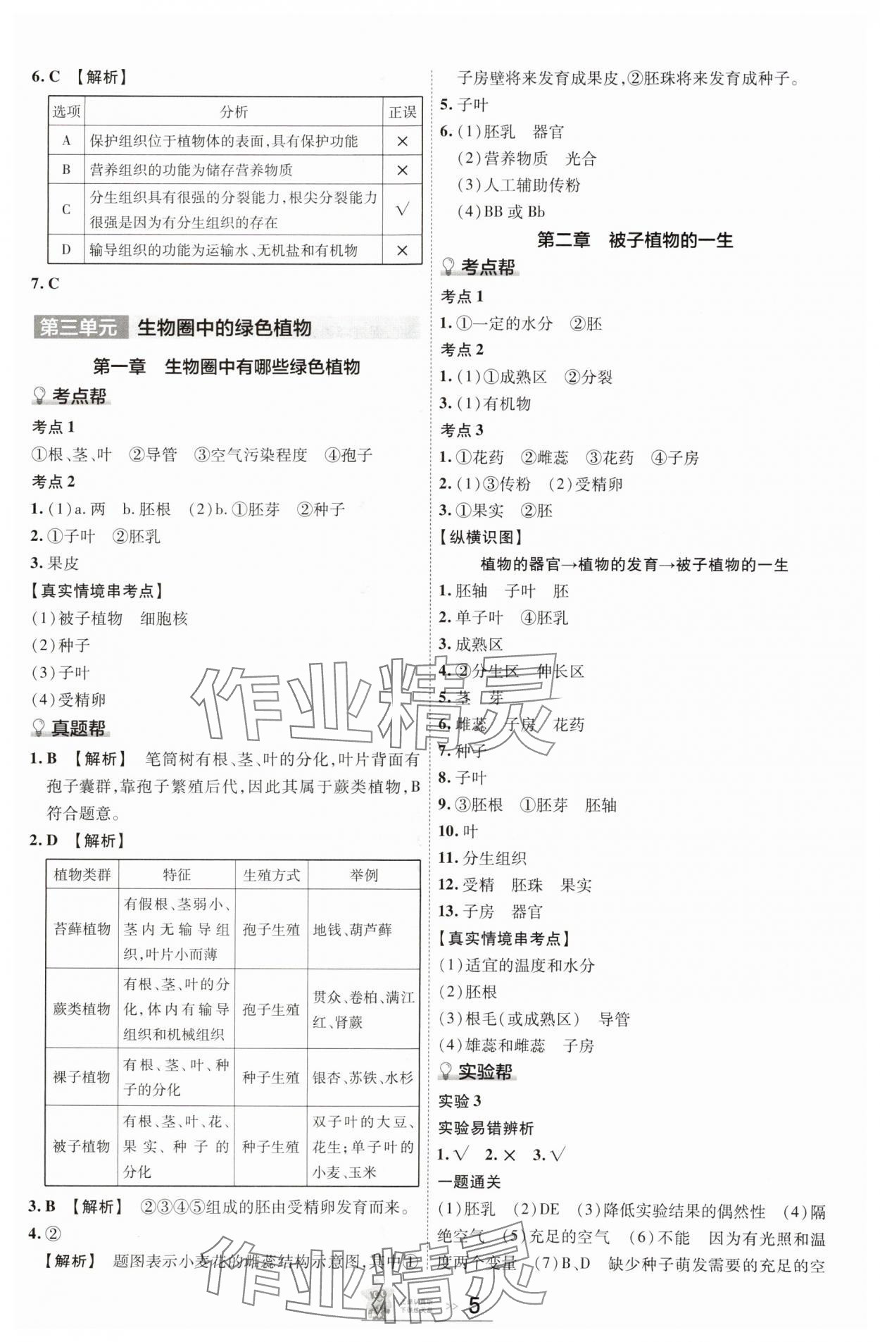 2025年中考幫生物河南專版 參考答案第4頁