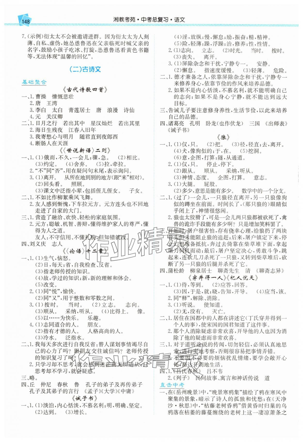 2025年湘教考苑中考总复习语文湘西版 第2页