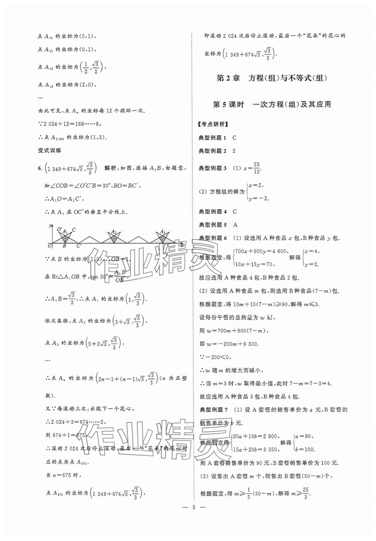 2025年中考復(fù)習(xí)奪冠寶典數(shù)學(xué)江蘇專版 參考答案第5頁