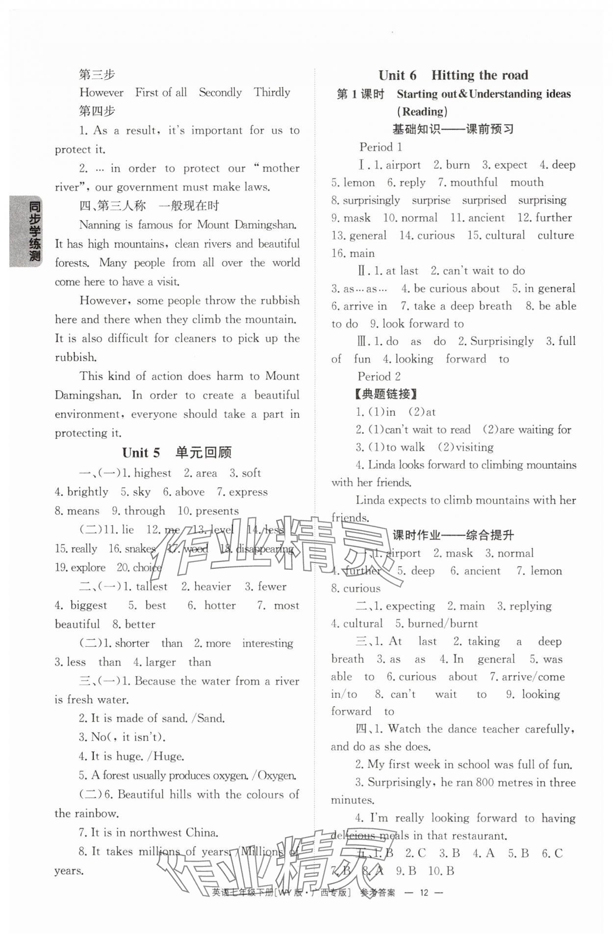2025年全效學(xué)習(xí)同步學(xué)練測(cè)七年級(jí)英語(yǔ)下冊(cè)外研版廣西專版 第12頁(yè)