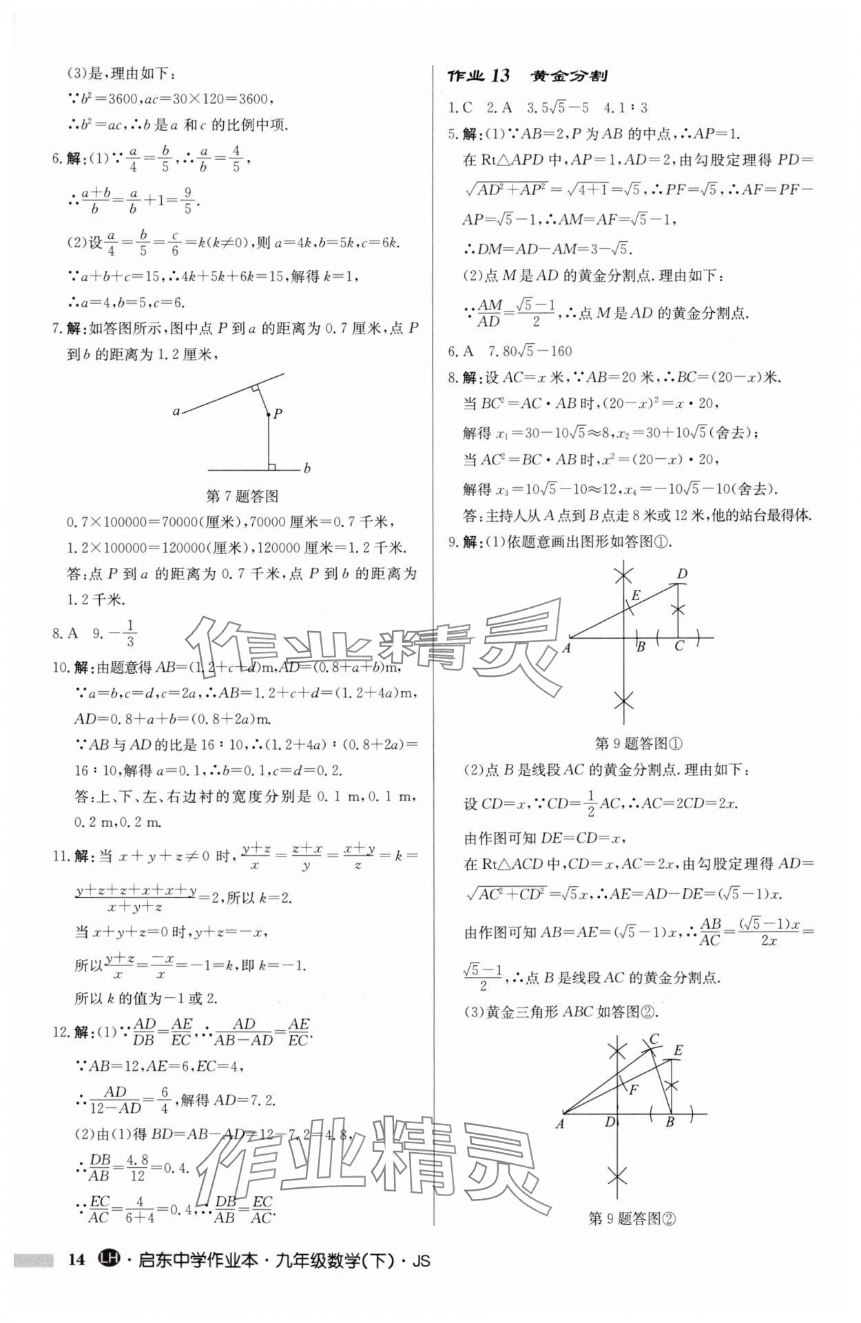 2025年启东中学作业本九年级数学下册苏科版连淮专版 第14页