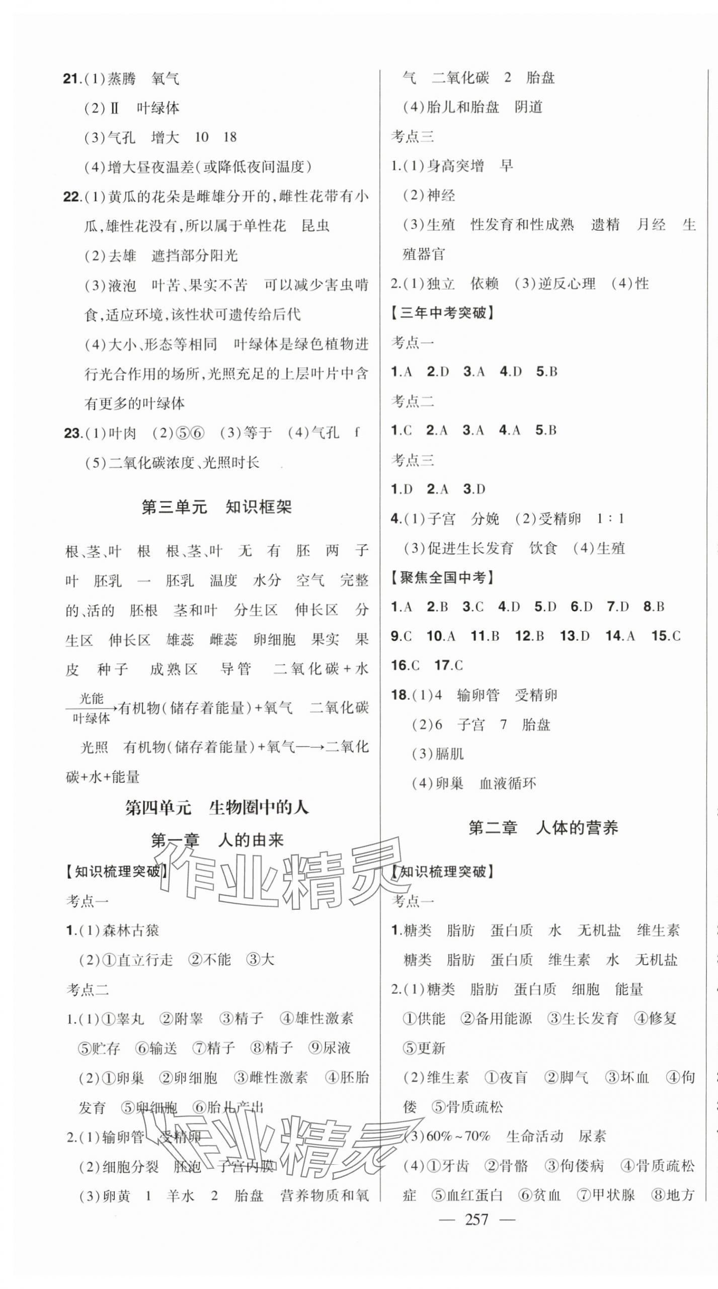 2024年智慧大課堂學業總復習全程精練生物人教版 第5頁