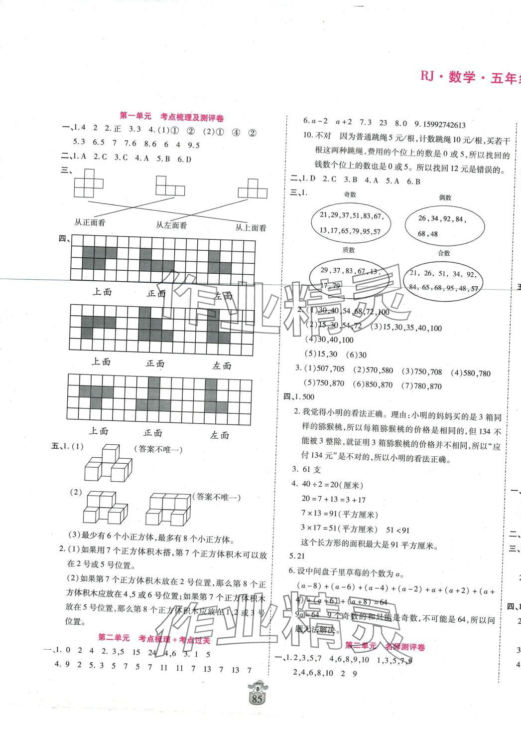 2024年豫鶴翔名師100分五年級數(shù)學(xué)下冊人教版 第1頁