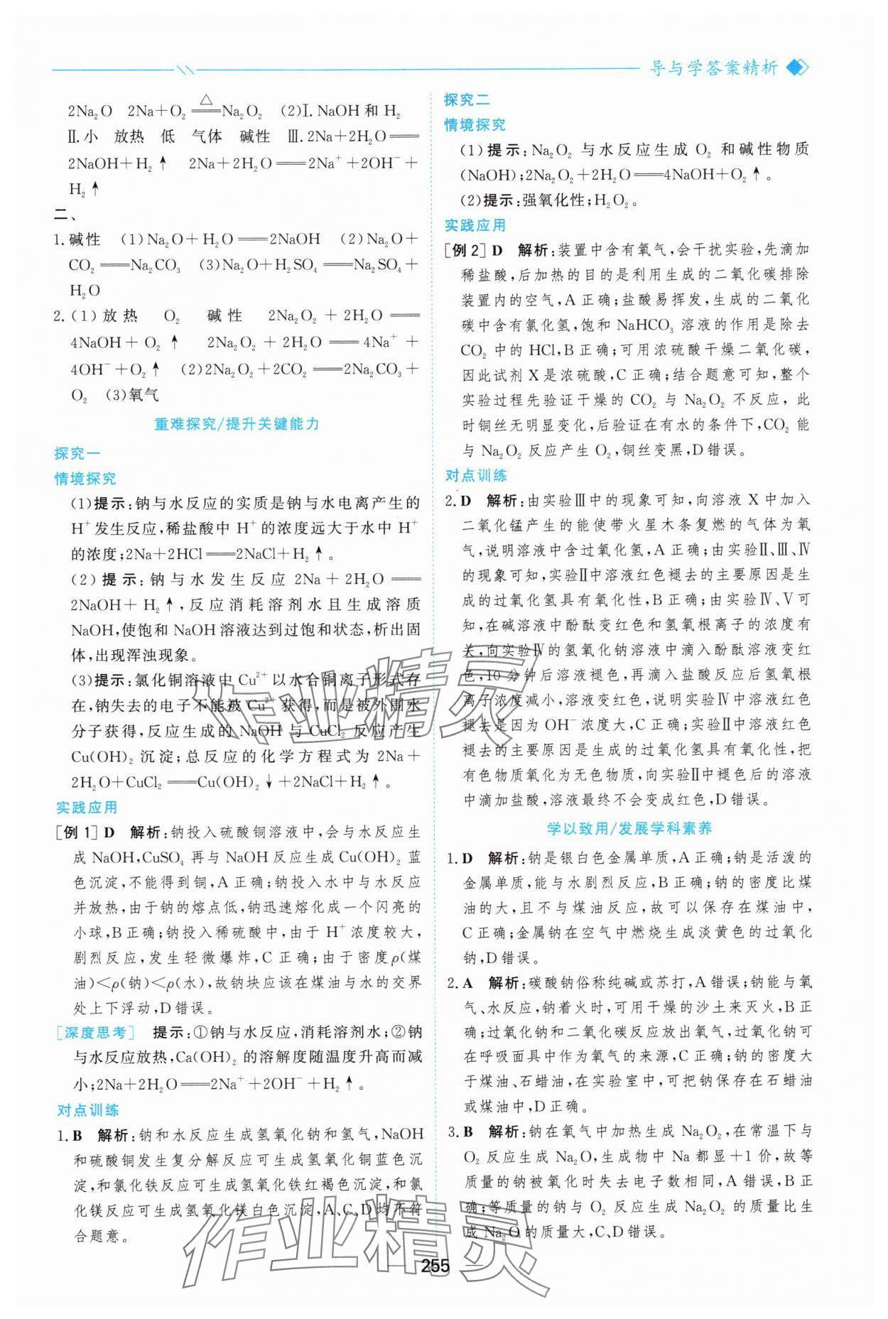 2025年新课程学习与测评高中化学必修第一册人教版&nbsp;参考答案第10页