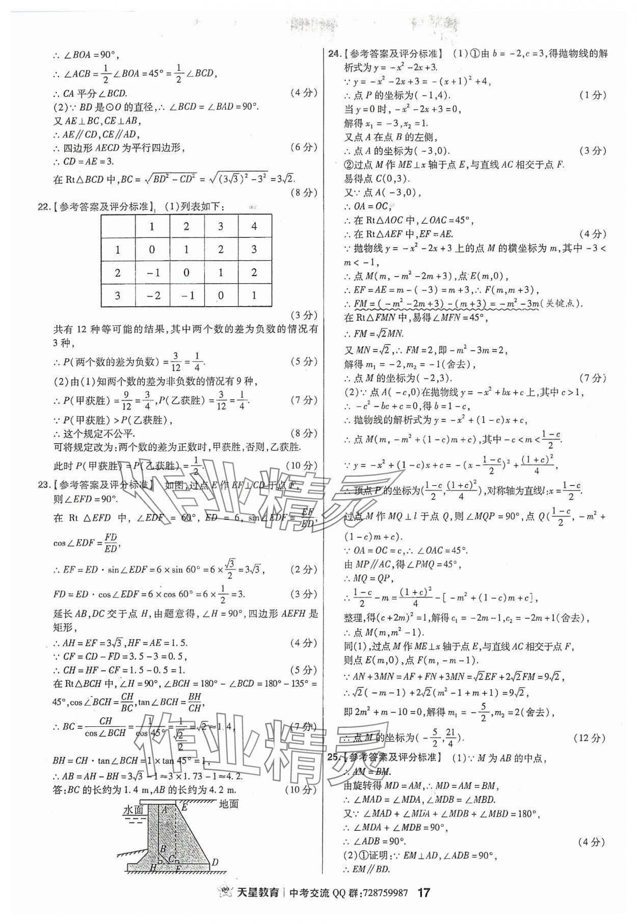 2024年金考卷福建中考45套匯編數(shù)學(xué) 參考答案第17頁(yè)