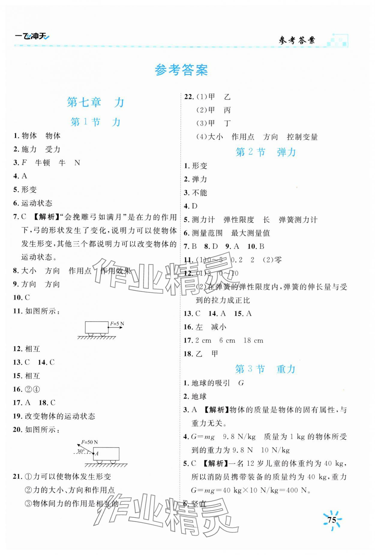 2025年一飛沖天八年級(jí)物理下冊(cè)人教版 第1頁(yè)