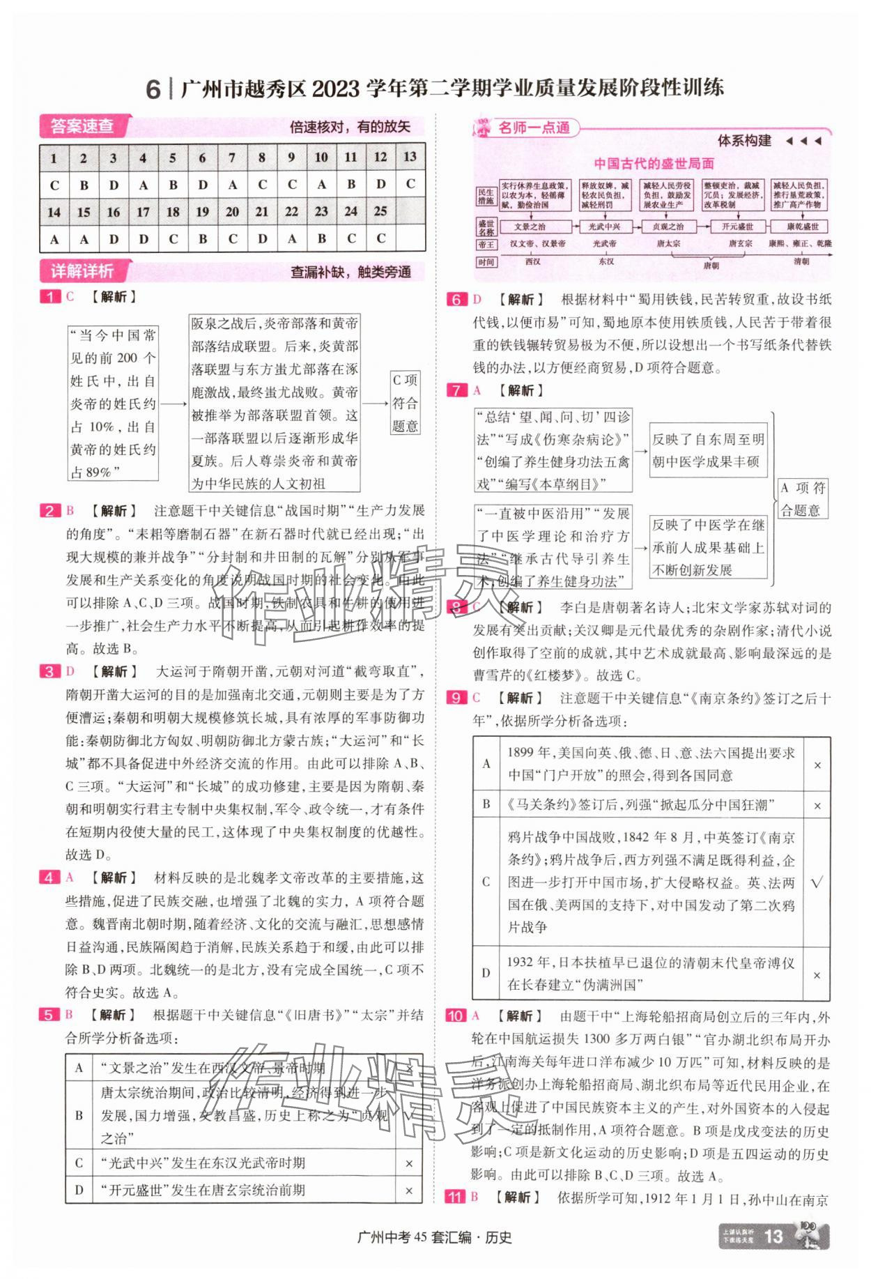 2025年金考卷中考45套匯編歷史廣州專版 第13頁(yè)