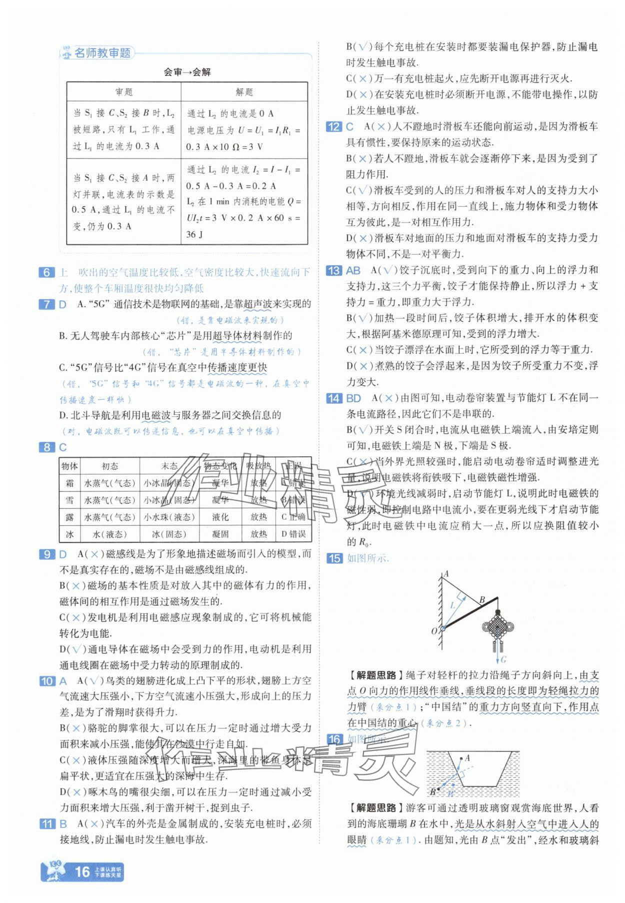 2025年金考卷中考45套匯編物理河南專版紫色封面 參考答案第15頁