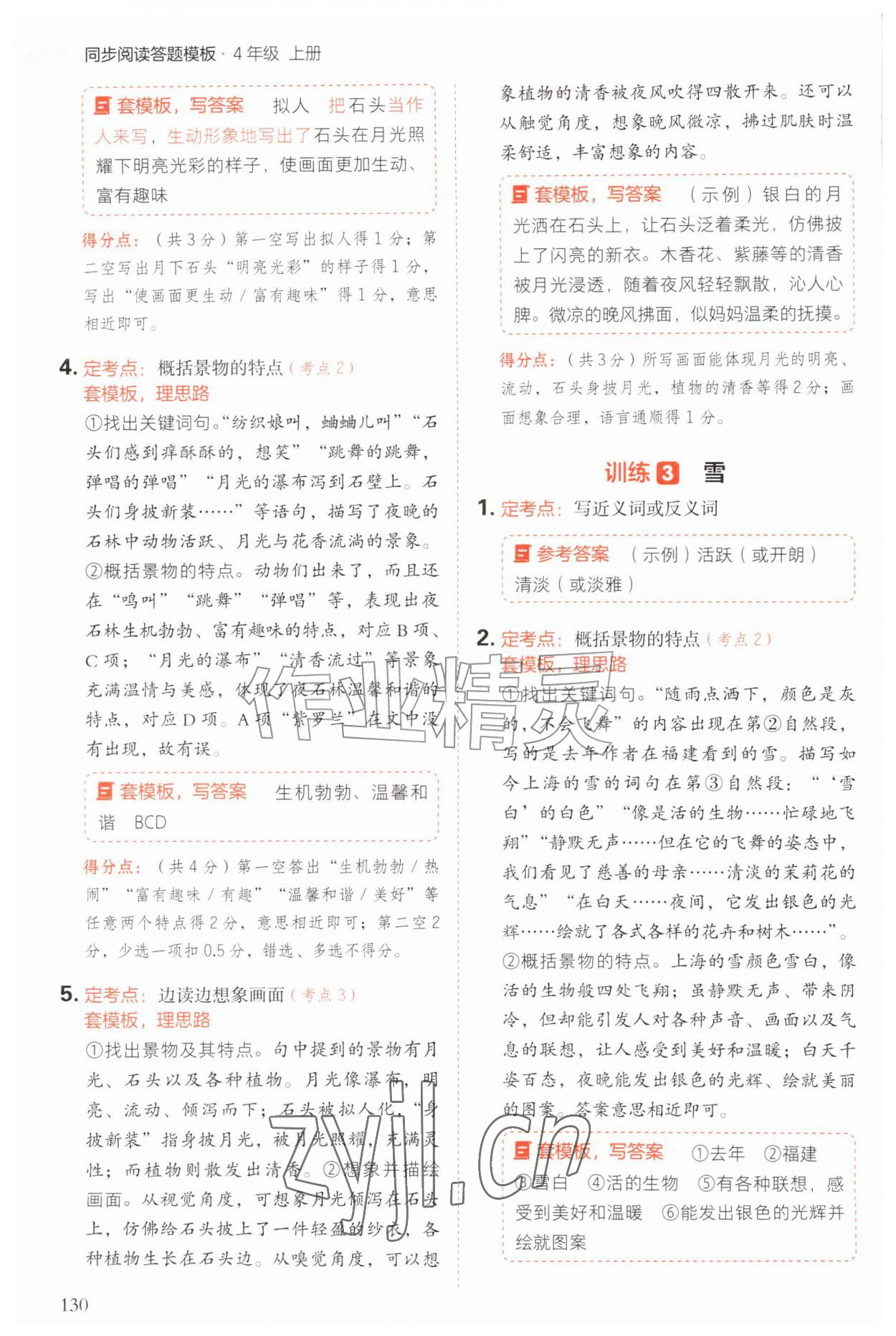 2026年同步阅读答题模板四年级语文上册人教版&nbsp;第2页