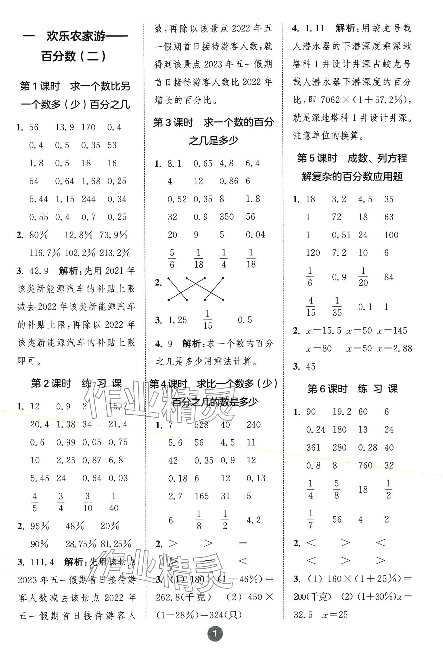 2024年小學(xué)數(shù)學(xué)計算10分鐘六年級下冊青島版 第1頁